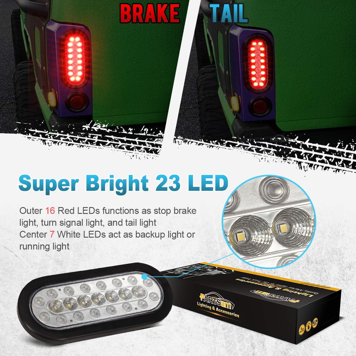 Thumbnail 1 de Partsam LED trailer lights, 6.3-inch