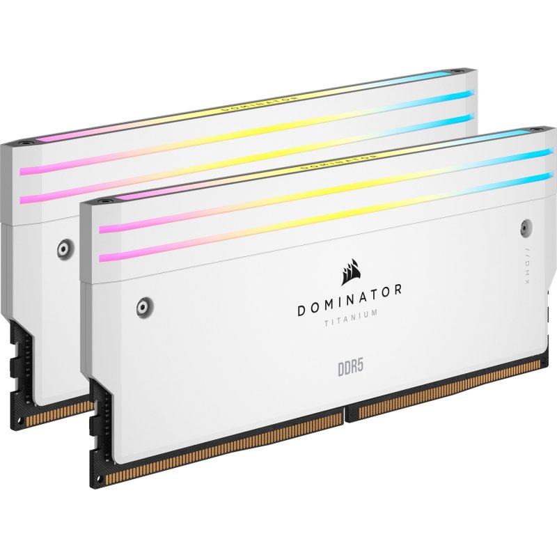 Detalle de Corsair Dominator Titanium DDR5 6600MHz 32GB (2x16GB) CL32 XMP Blanco