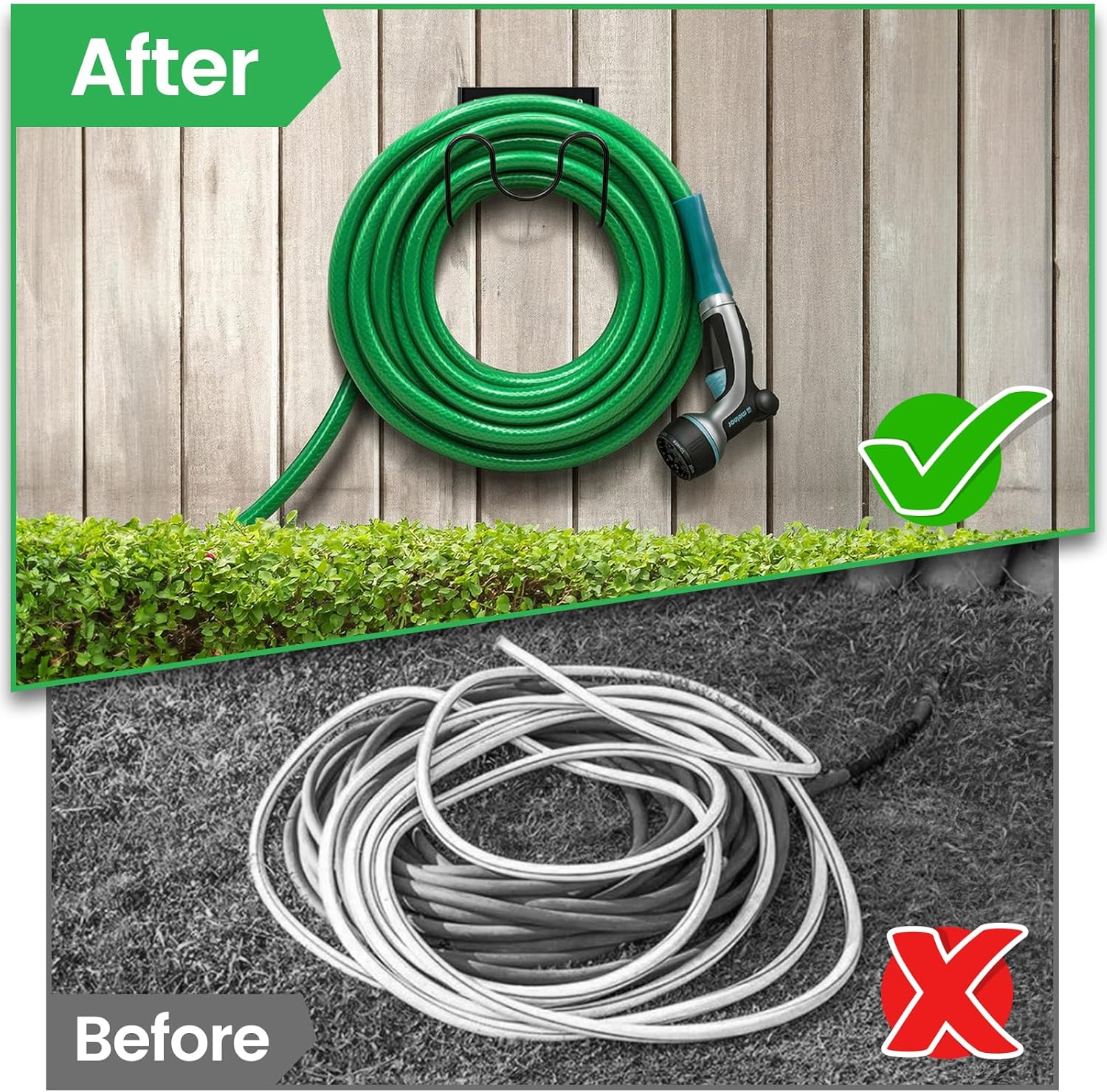 Thumbnail 5 de Hydrogarden Wall Mounted Stainless Hose Holder (Black)