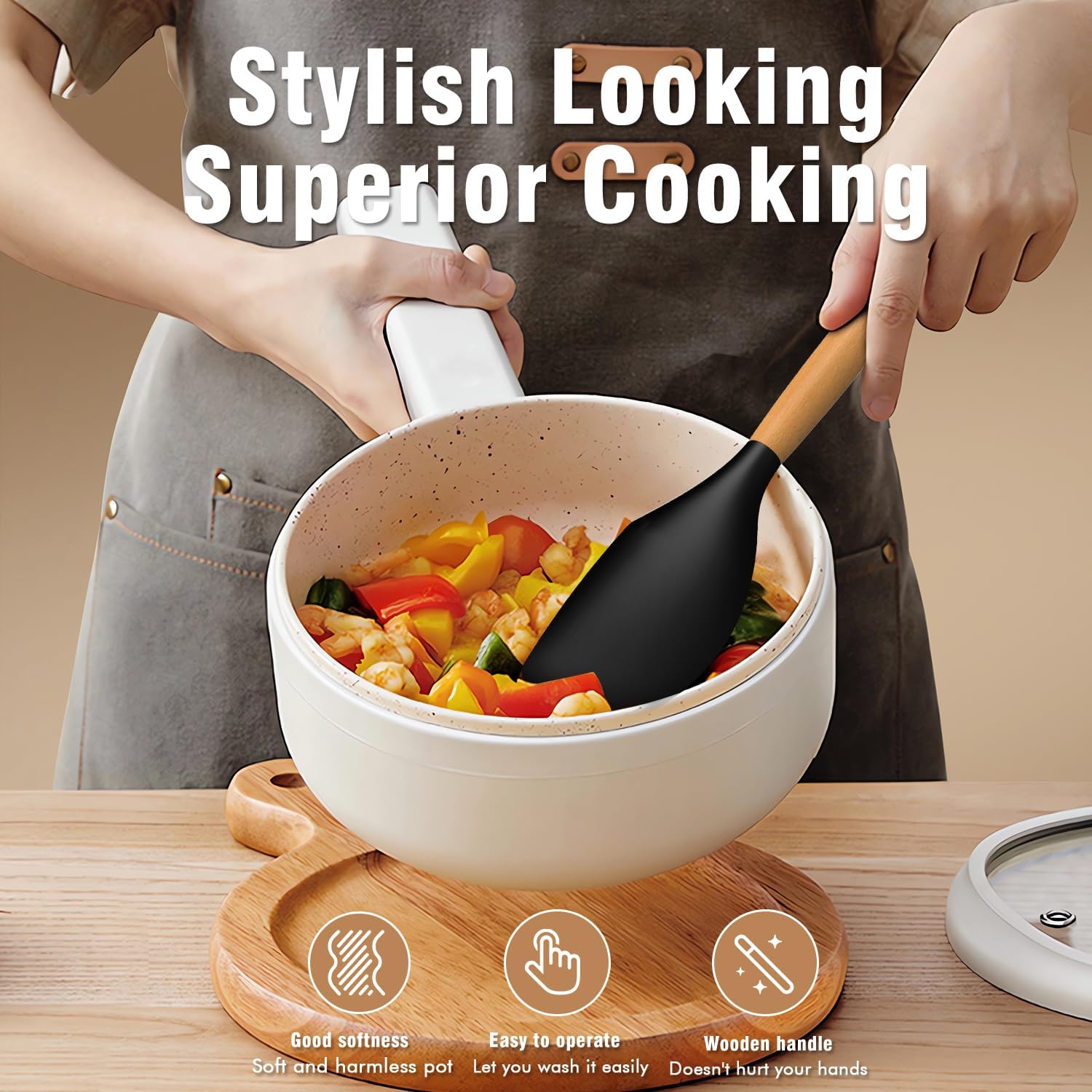 Detalle 2 de AVGPD Silicone Cooking Utensils Set 446°F Heat Resistant 🍽