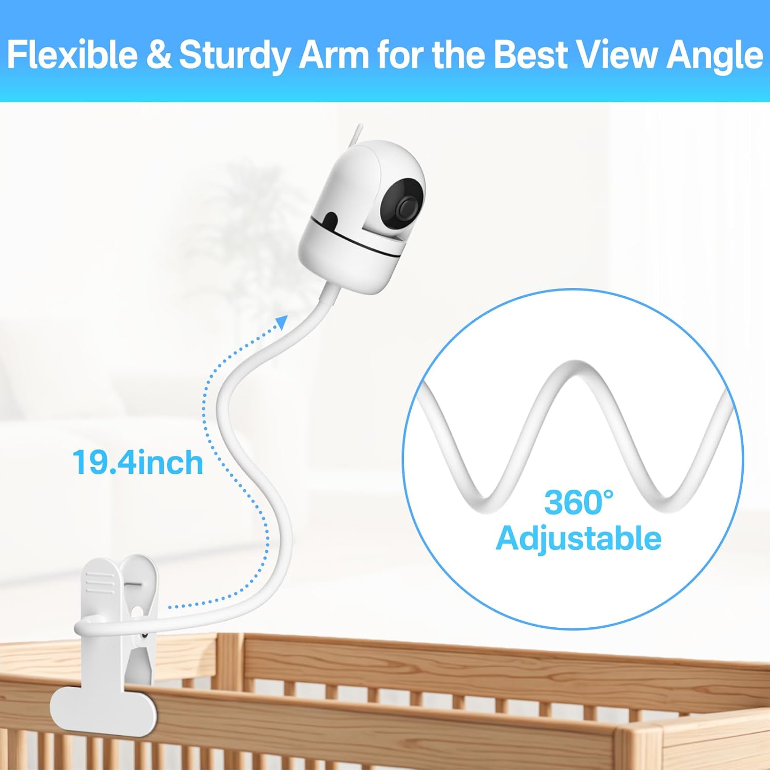Thumbnail 4 de Universal 19.4" Flexible Gooseneck Baby Monitor Mount for HelloBaby, VTech, Infant Optics and More