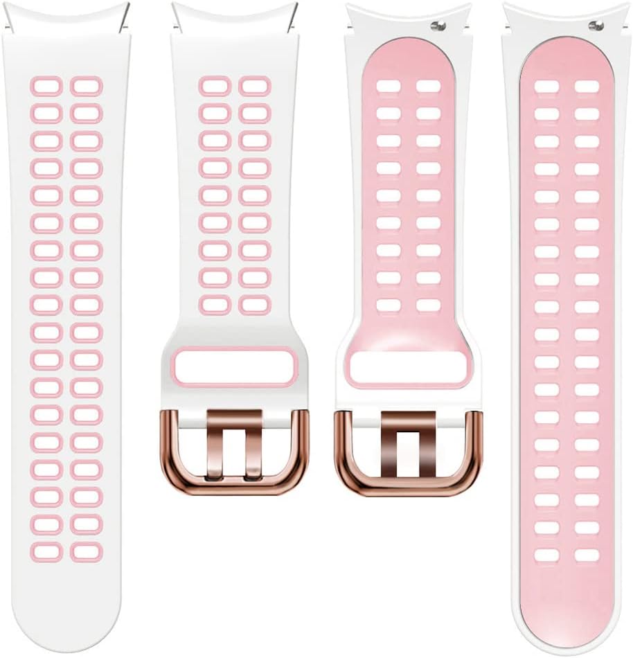Detalle de LEIXIUER Silicone Sport Band for Samsung Galaxy Watch 7/6/5/4 (40mm–46mm/47mm) – Breathable, Gapless Strap with Quick-Release Pins