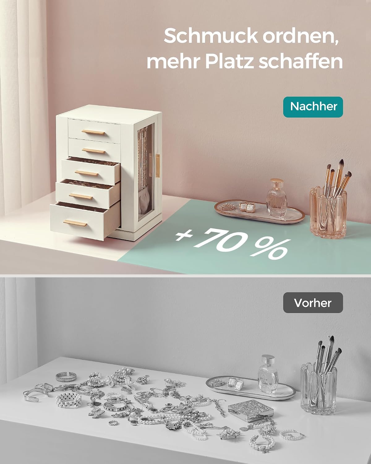 Thumbnail 6 de SONGMICS GISELLA Schmuckkästchen 360° Drehbar