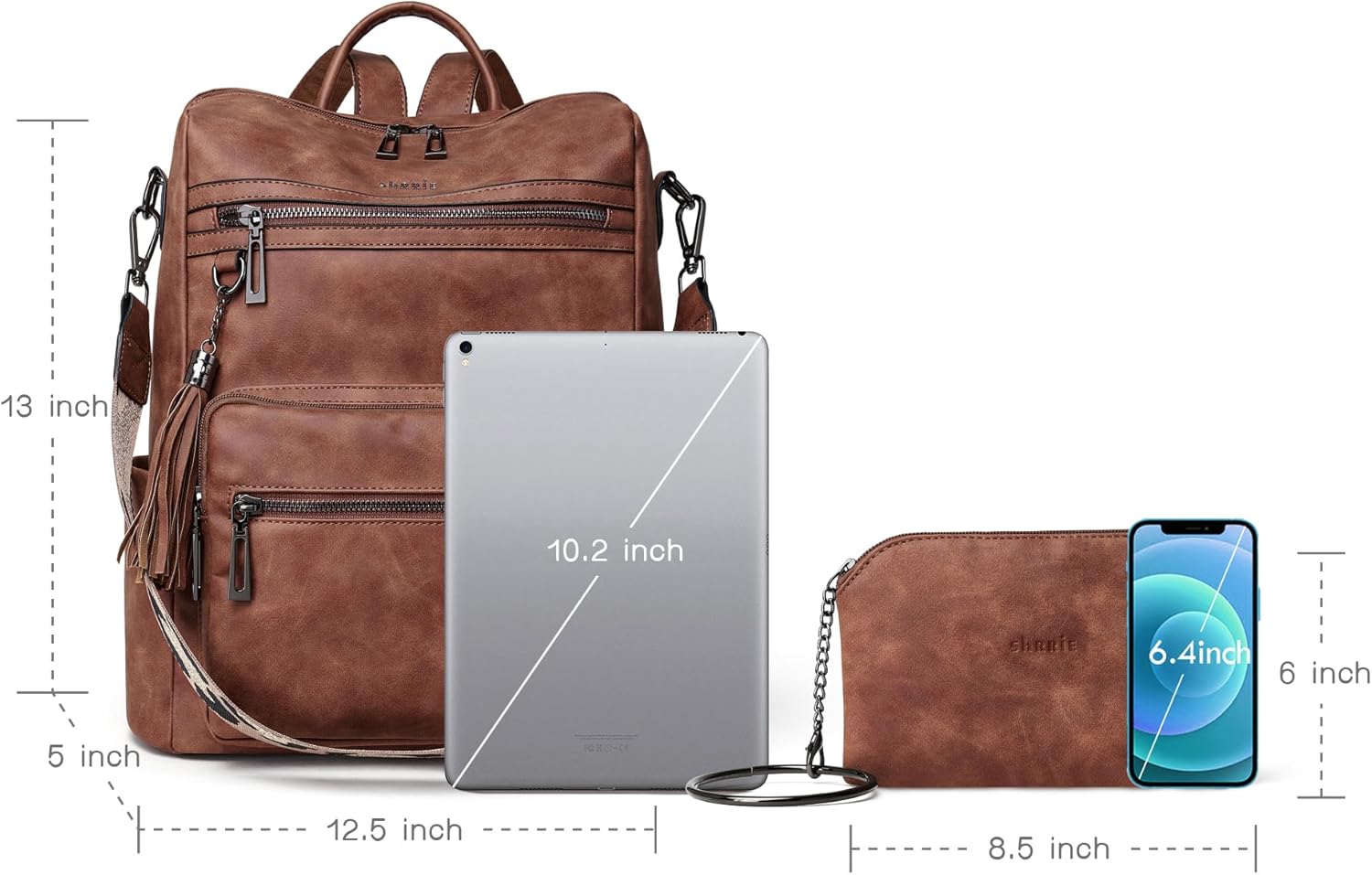 Thumbnail 3 de Shrrie Women’s Backpack Purse Leather-Style Convertible Bag for Travel & Everyday