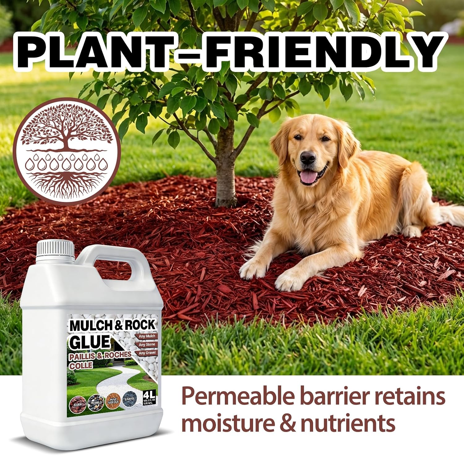 Thumbnail 6 de 3Free Mulch Glue for Landscaping, 4L/1.05Gal Fast-Drying Waterproof Binder