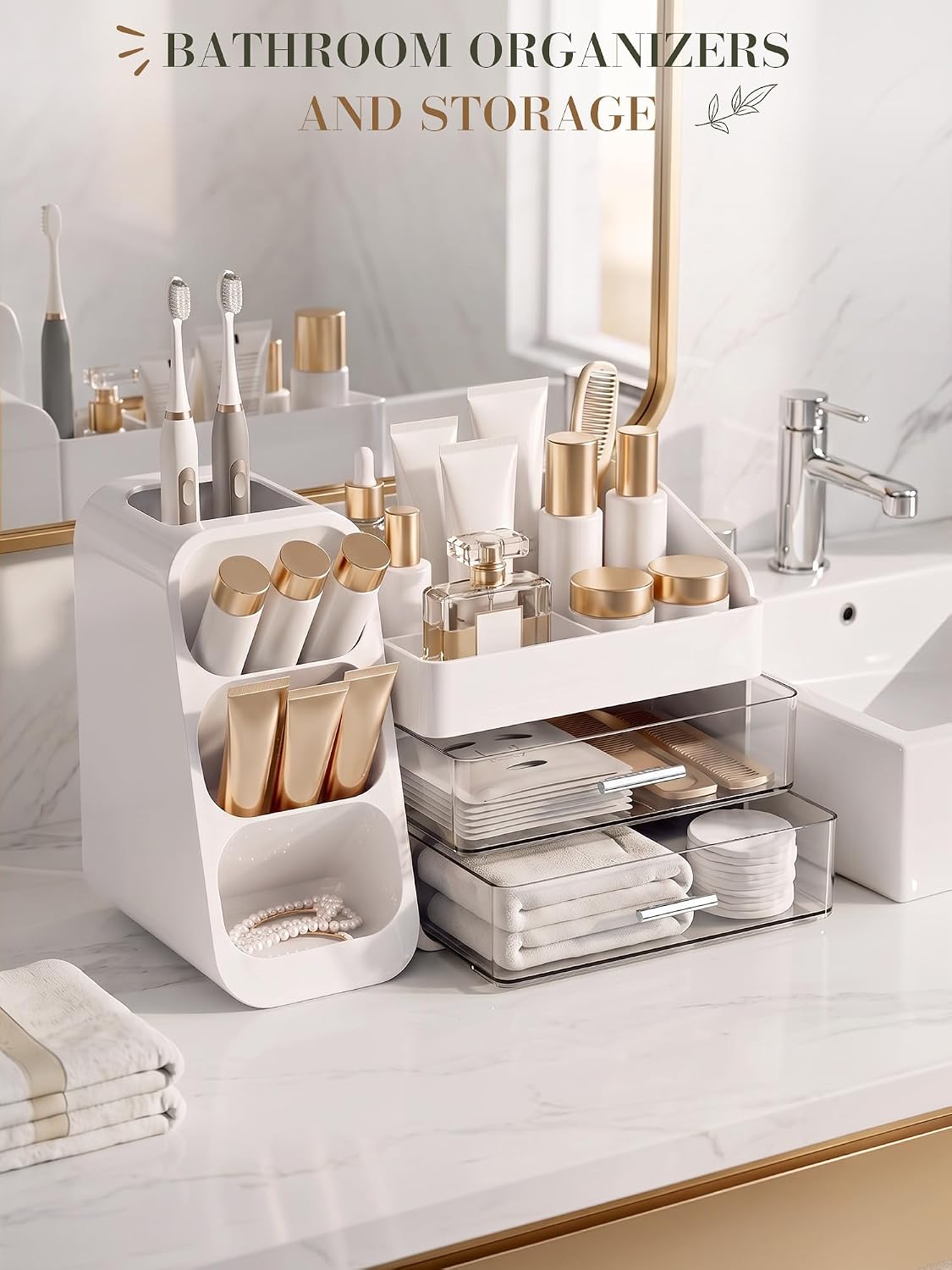 Detalle de KQJS Makeup Organizer, White