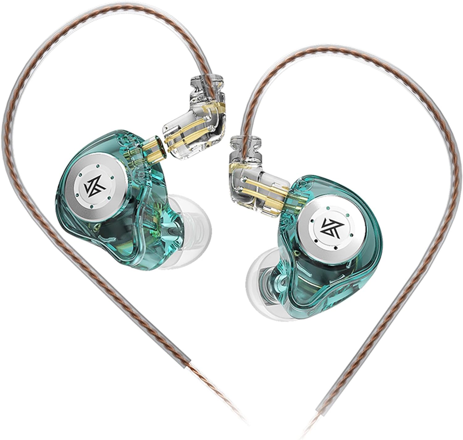 Detalle de KZ EDX Pro in-ear-monitorer med 10 mm element och löstagbar kabel, blå