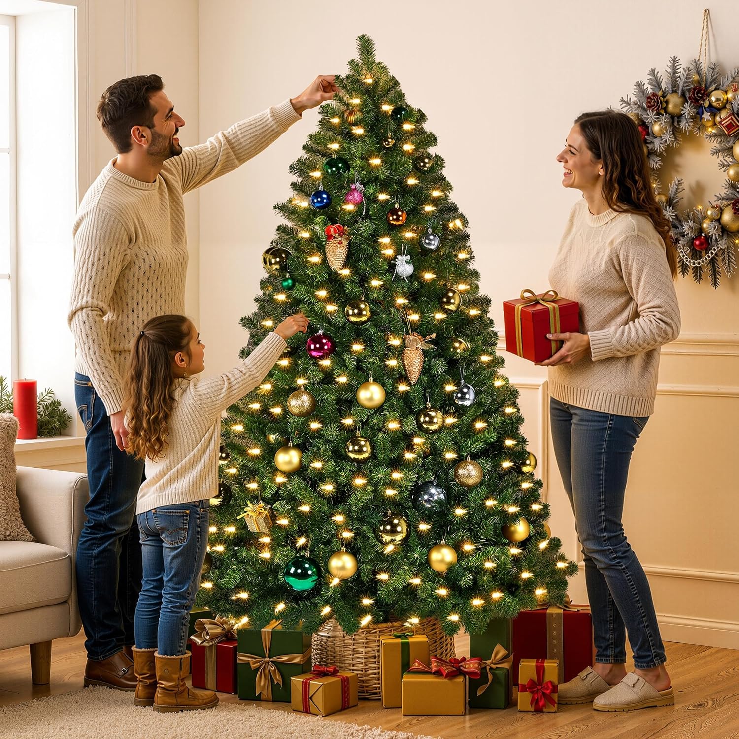 Thumbnail 6 de Yaheetech HWOA-100/2FR(0.2A) 6-ft Pre-Lit Spruce Christmas Tree