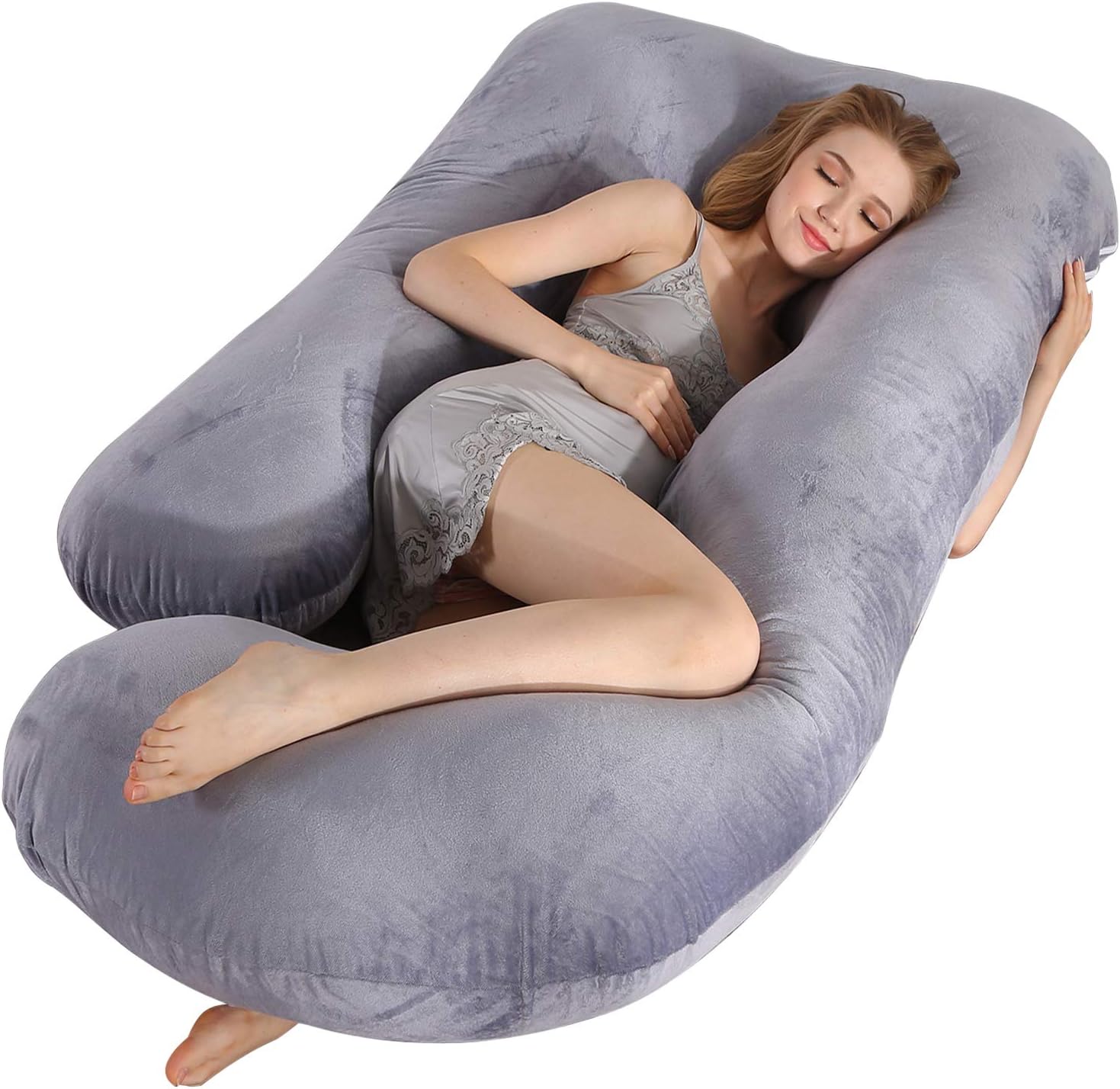 Detalle de Victostar V-Pillow-DG 57-Inch U-Shaped Pregnancy Pillow with Removable Cover