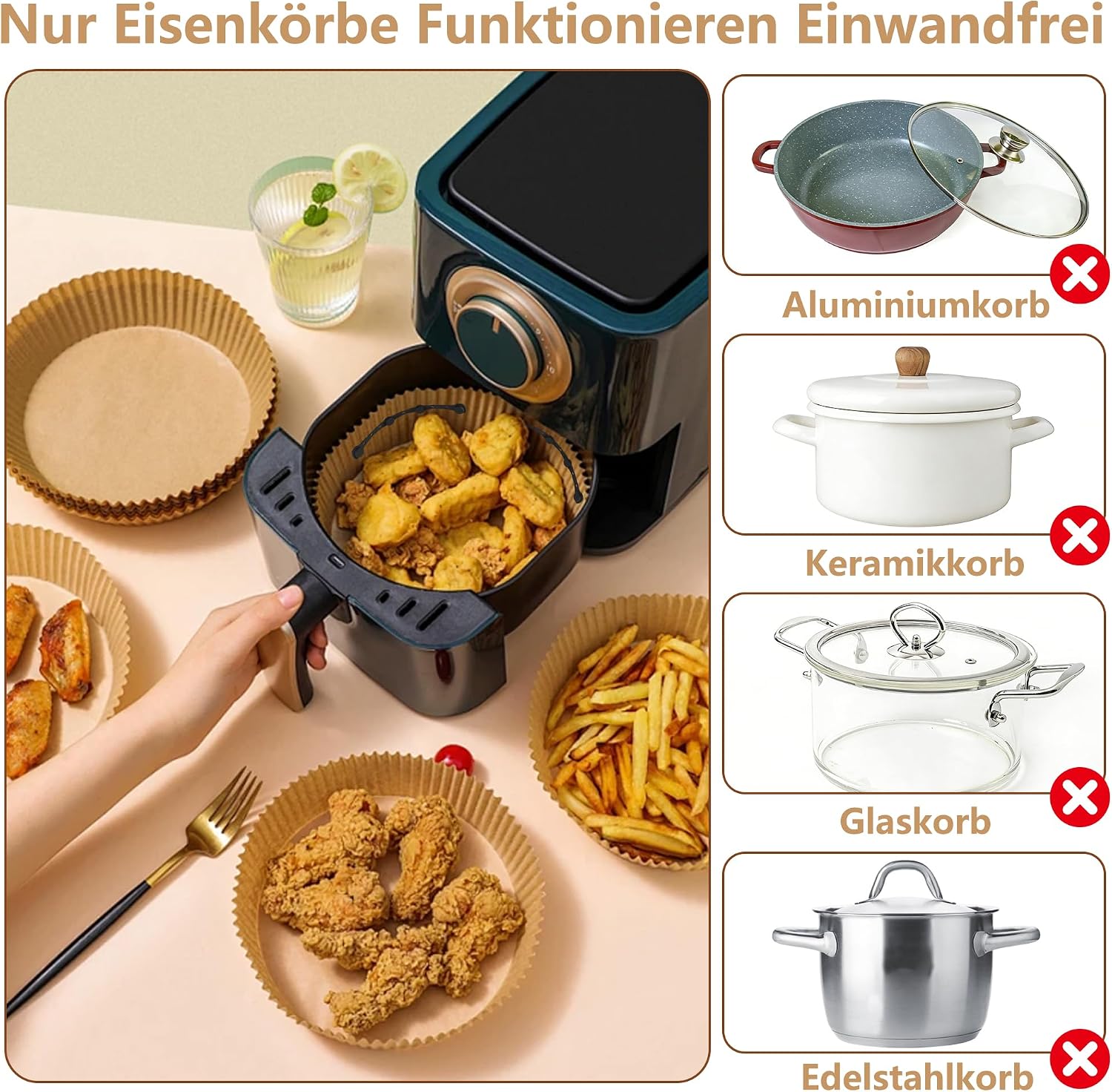 Thumbnail 3 de Xahpower 4er-Pack Magnet-Silikonschnallen für Airfryer-Backpapier (waschbar, wiederverwendbar)