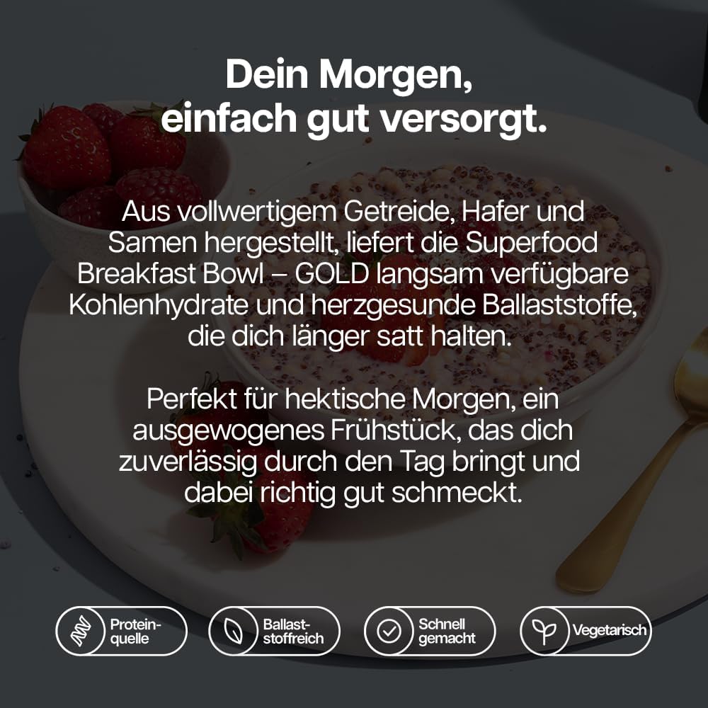Detalle de Protein Works Superfood Frühstück GOLD – GOLD Innovation, nährstoffreiches Protein-Müsli (600 g, 10 Portionen) – Summer Berry Feast