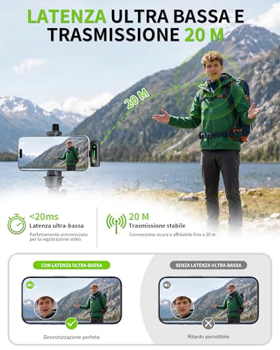 Detalle de CKOKC Mini Microfono Lavalier wireless per iPhone, Android e PC – condensatore da collo con riduzione del rumore