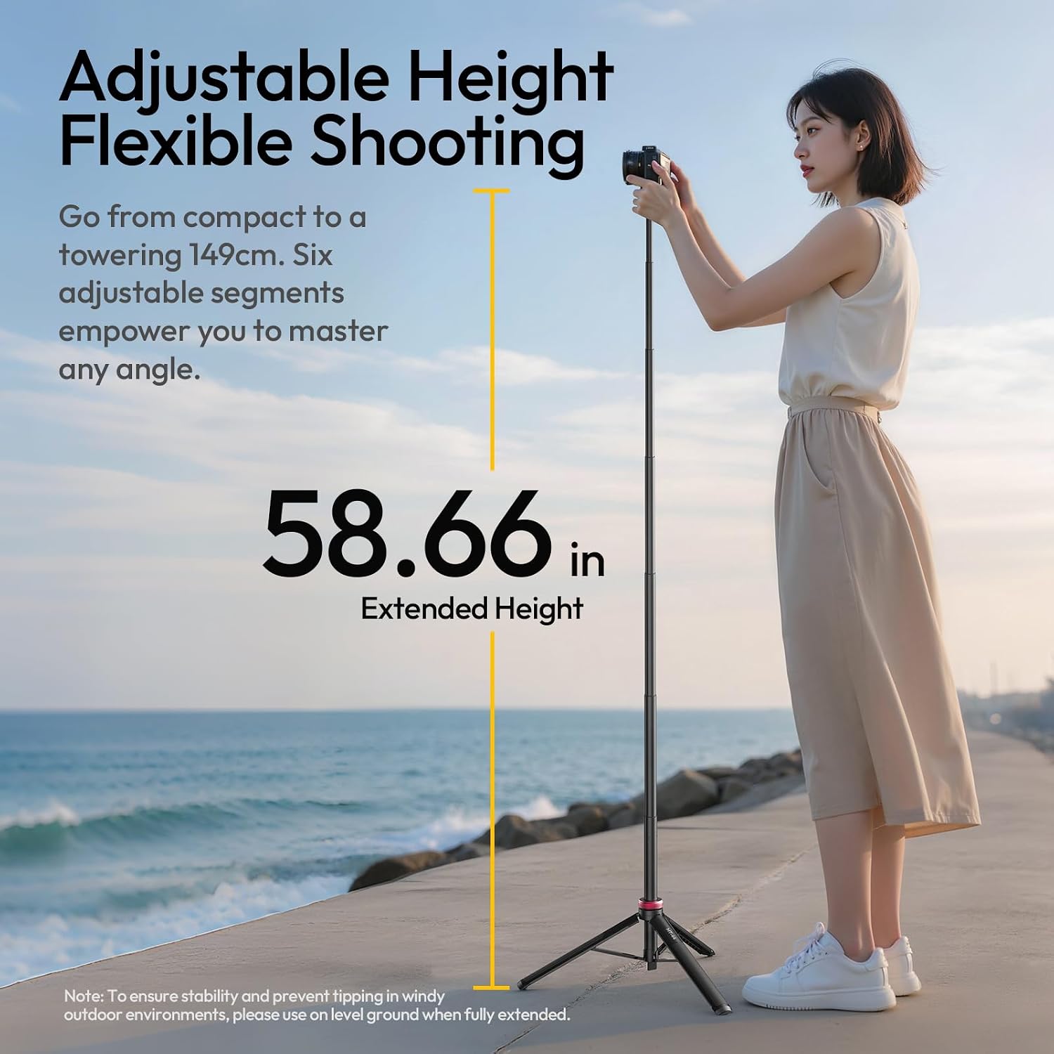 Thumbnail 5 de ULANZI MT-44 Auto Open Phone Tripod, 59" Telescoping Selfie Stick
