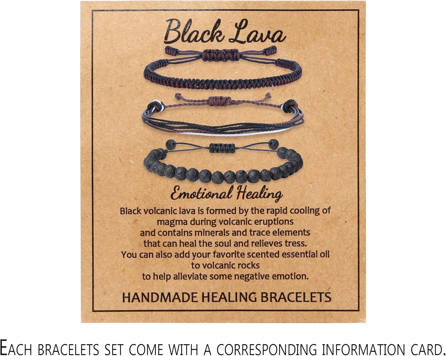 Thumbnail 6 de XIANNVXI 3 Pcs Women Handmade Healing Bracelets Set – 6mm Crystal Beads, Waterproof Adjustable Rope