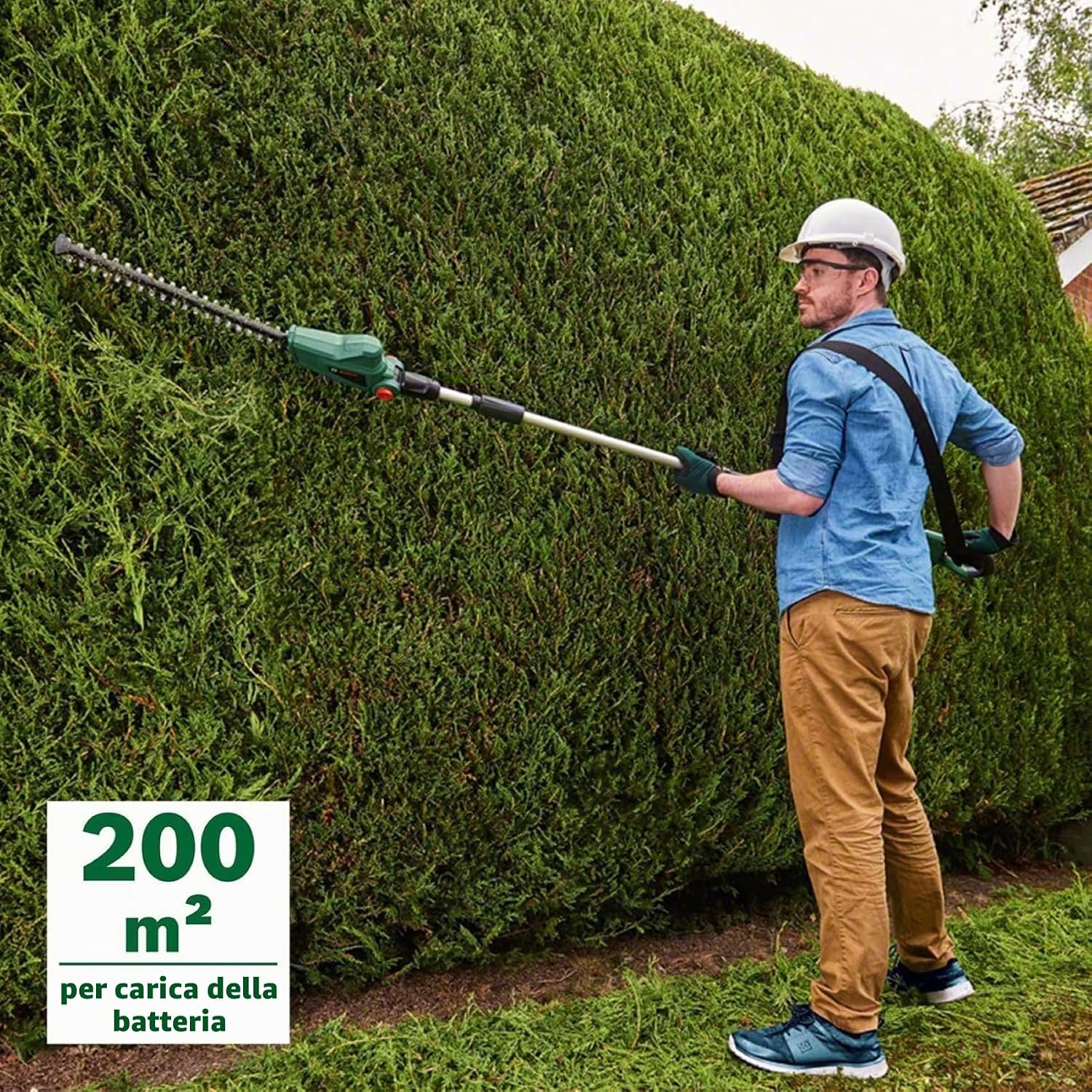 Detalle 2 de Bosch Home and Garden UniversalHedgePole 18 06008B3001 tagliasiepi telescopico a batteria