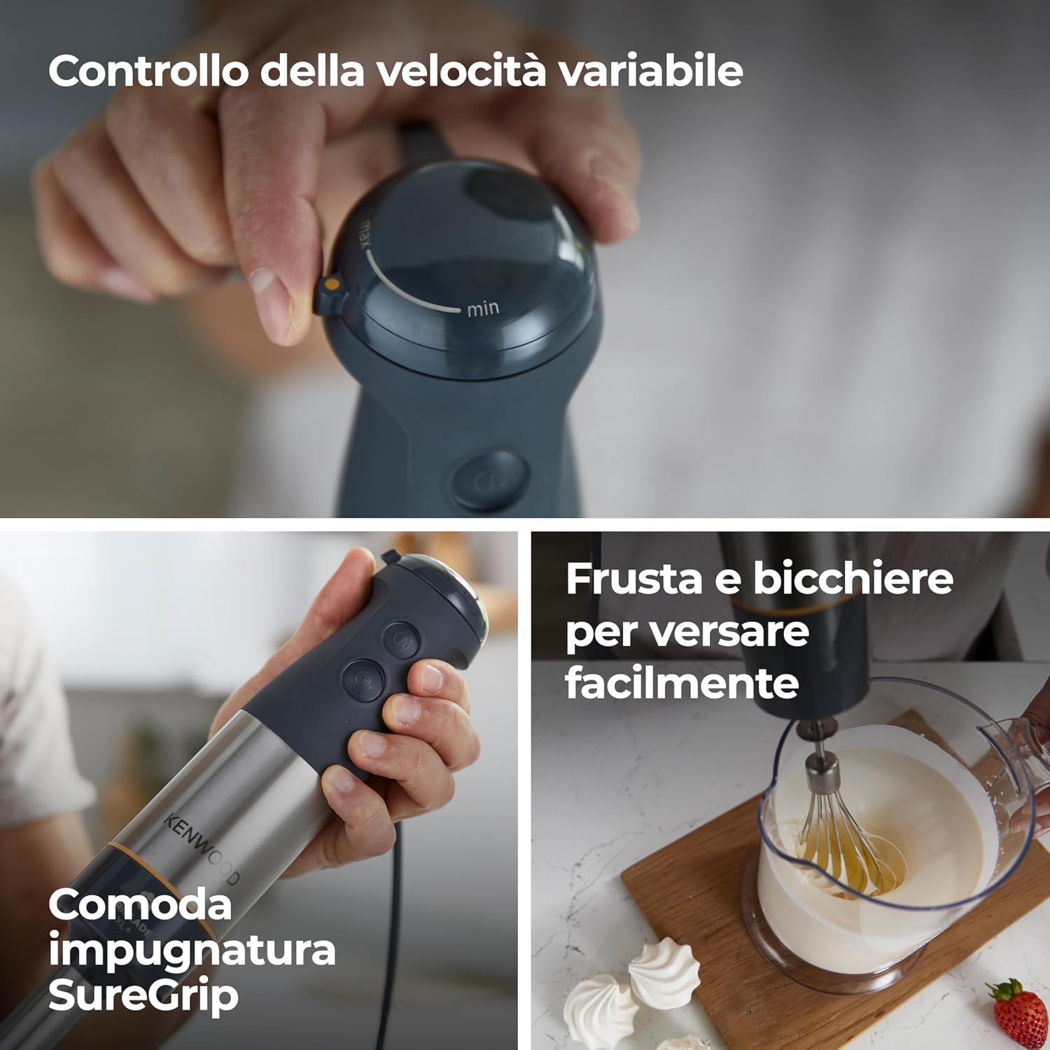 Detalle de Kenwood Triblade XL+ Frullatore ad Immersione: potenza, praticità e versatilità in un unico strumento