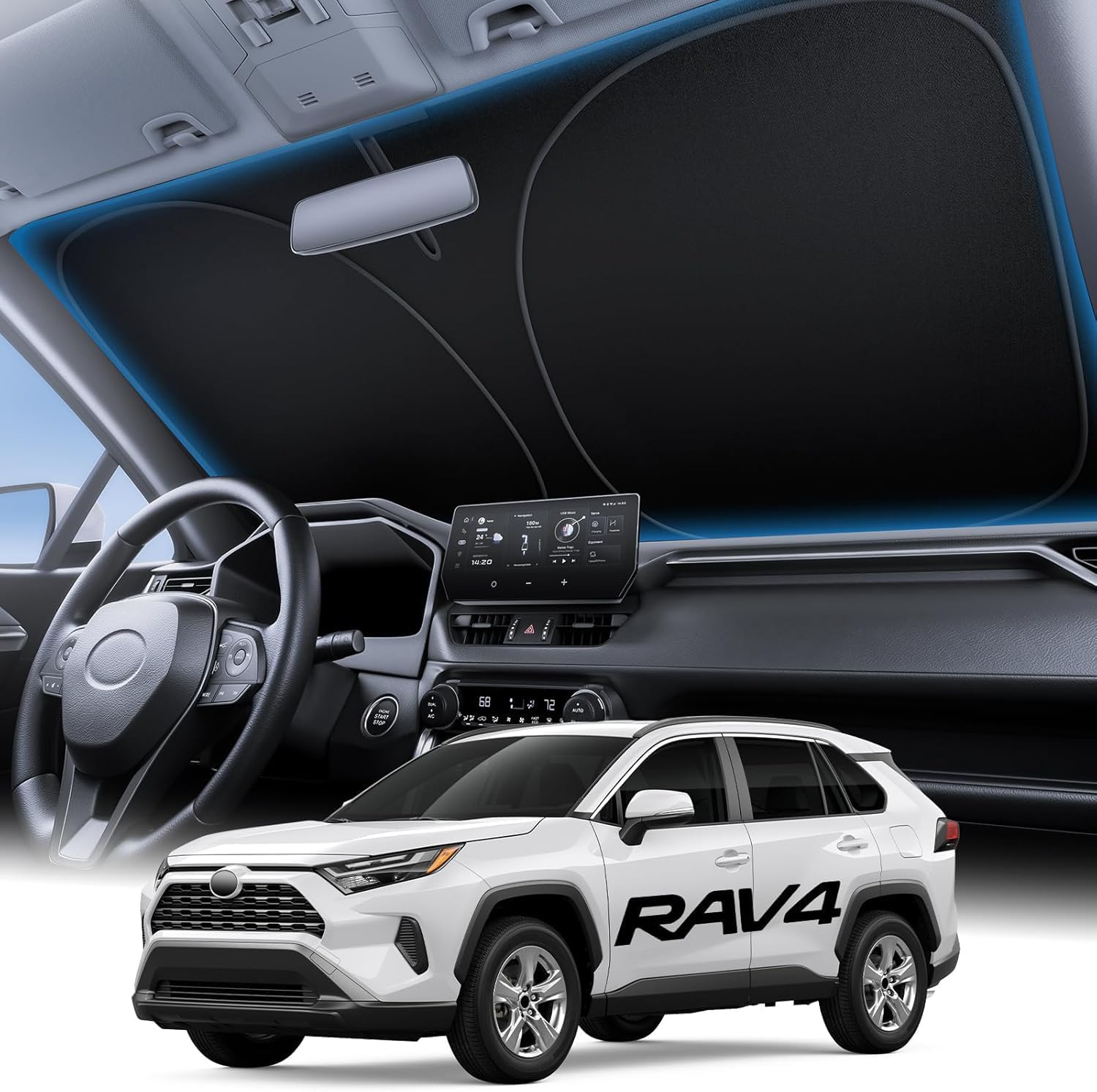 Detalle de Wigoo windshield sunshade 210D Oxford cloth