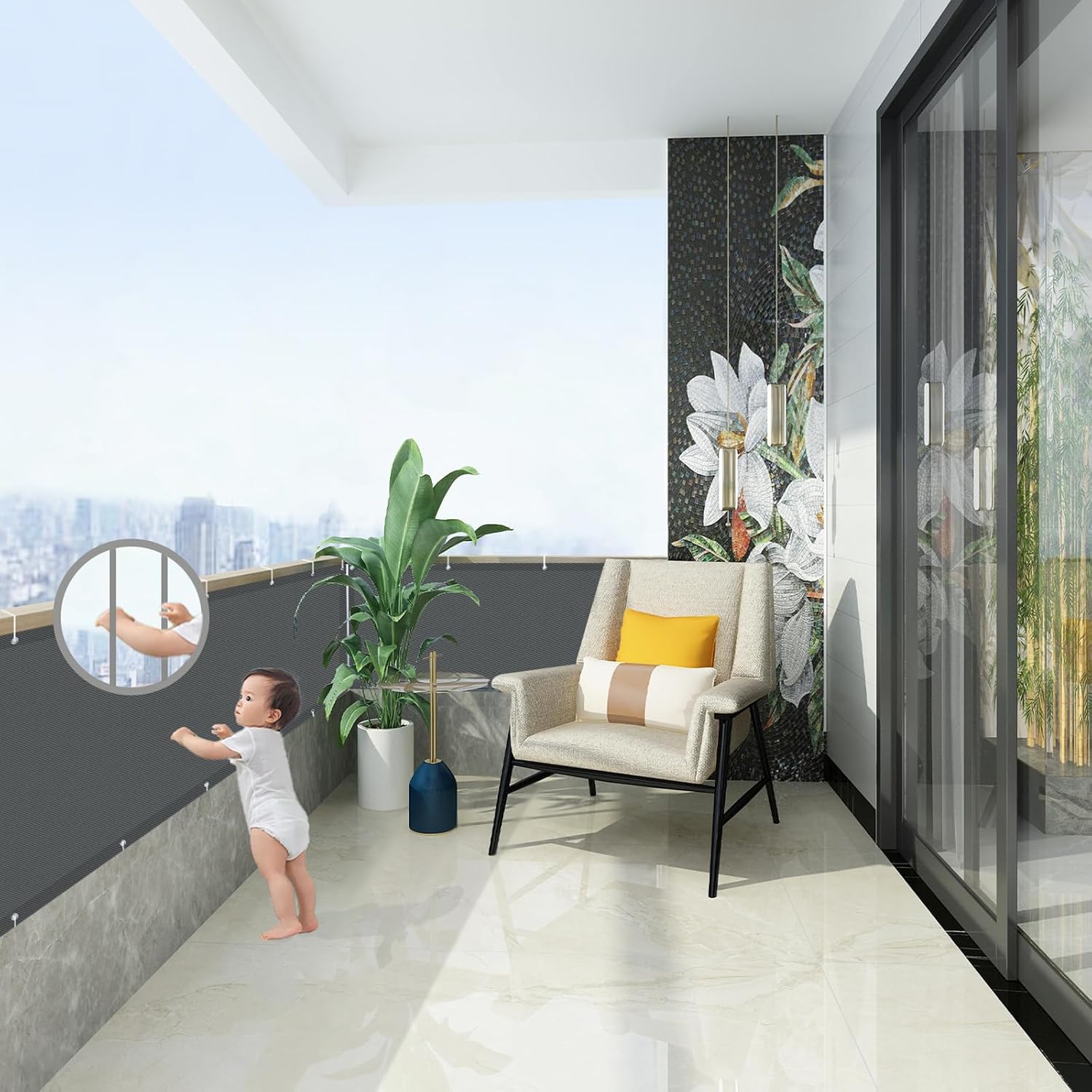 Thumbnail 3 de AXT SHADE Frangivisto Balcone Protezione 75x600cm – Privacy, Impermeabile e Resistente