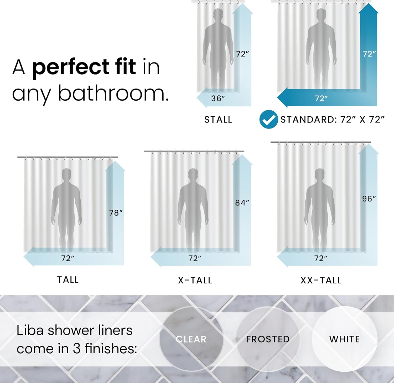 Thumbnail 1 de LiBa Shower Curtain 72x72