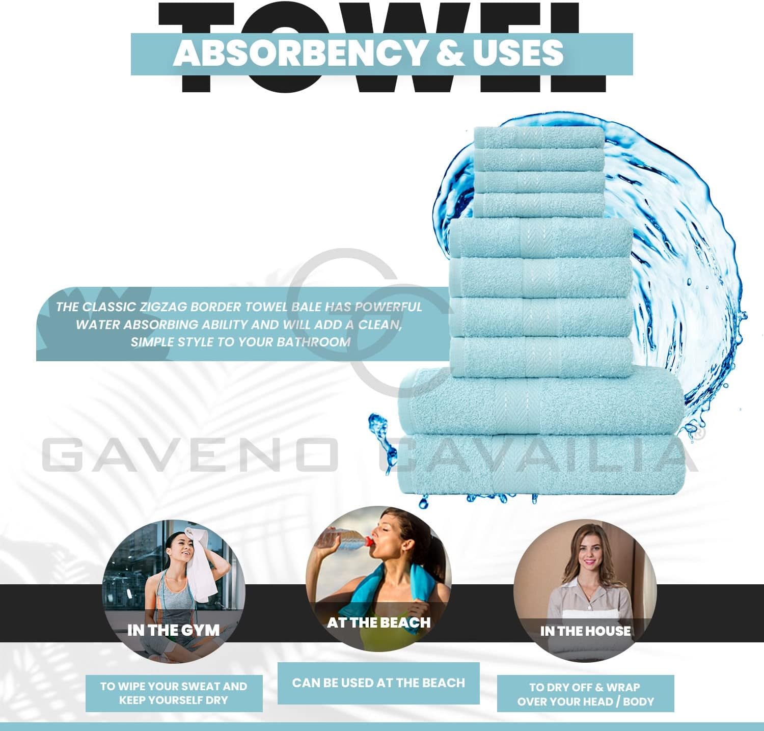 Thumbnail 3 de GC GAVENO CAVAILIA 10‑piece towel set 100% Egyptian cotton