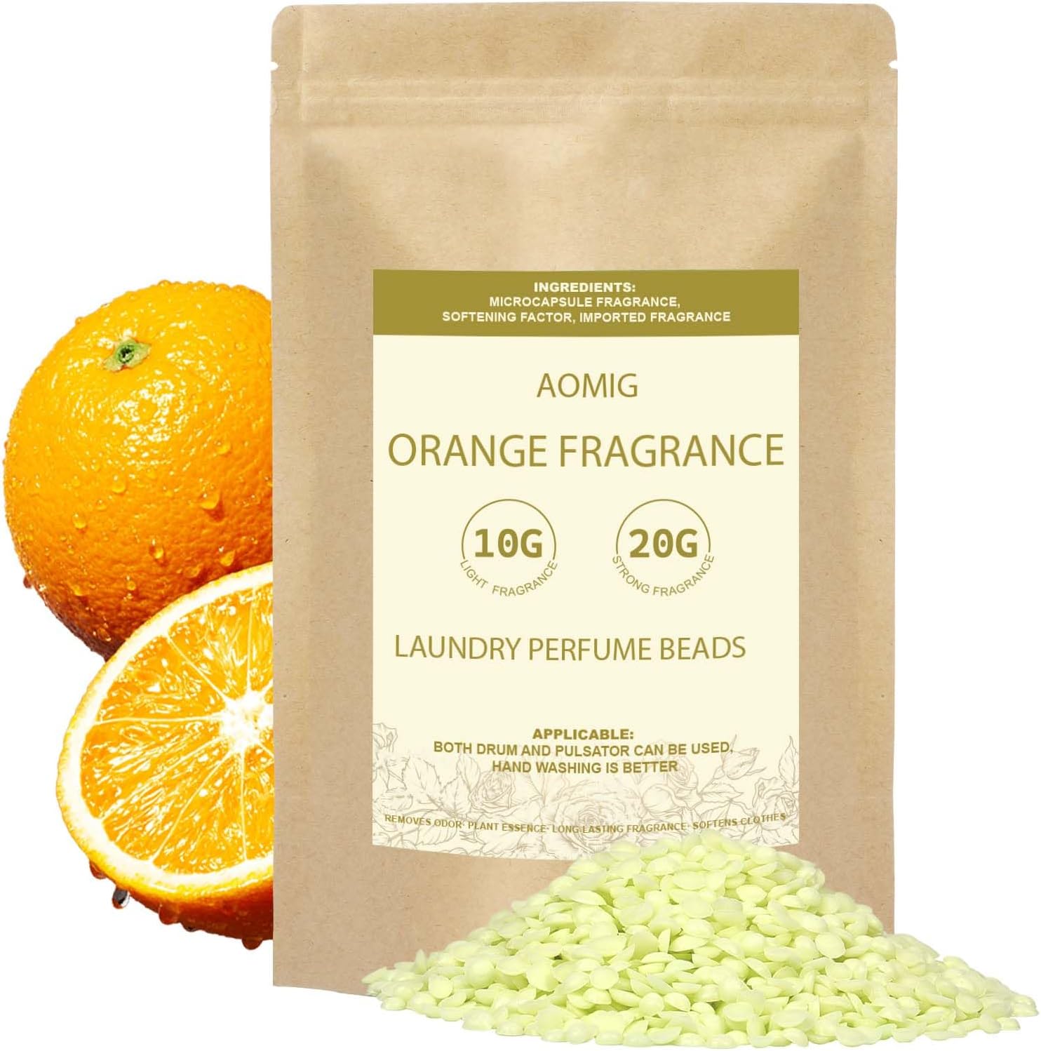 Detalle de AOMIG 5164559 tvättpärlor, gulorange, 500 g