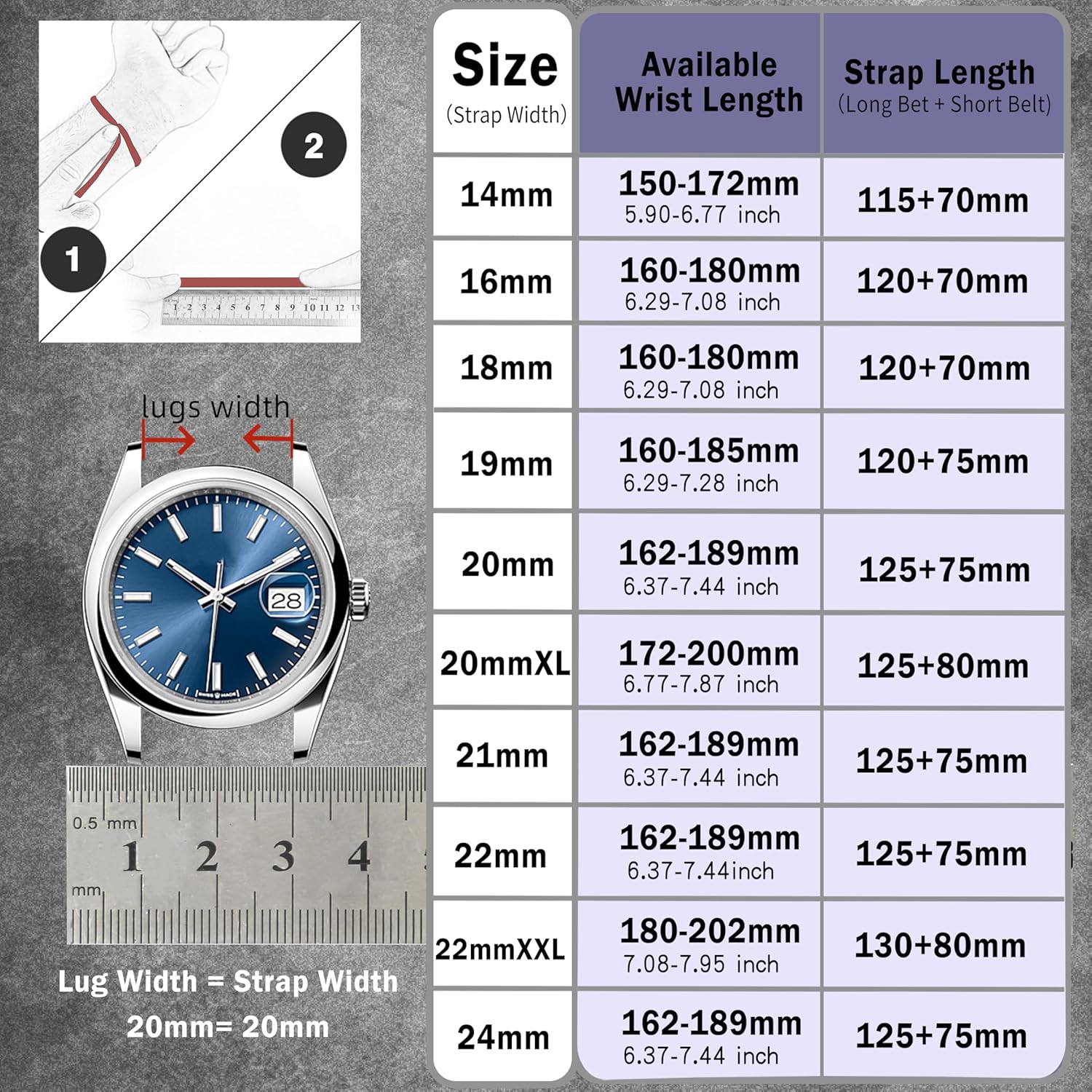 Thumbnail 5 de Gomvadr Quick-Release Lederarmband im Vintage Öl-Look (Pull-up) – mit Schnellverschluss für Federstege in 16–24 mm