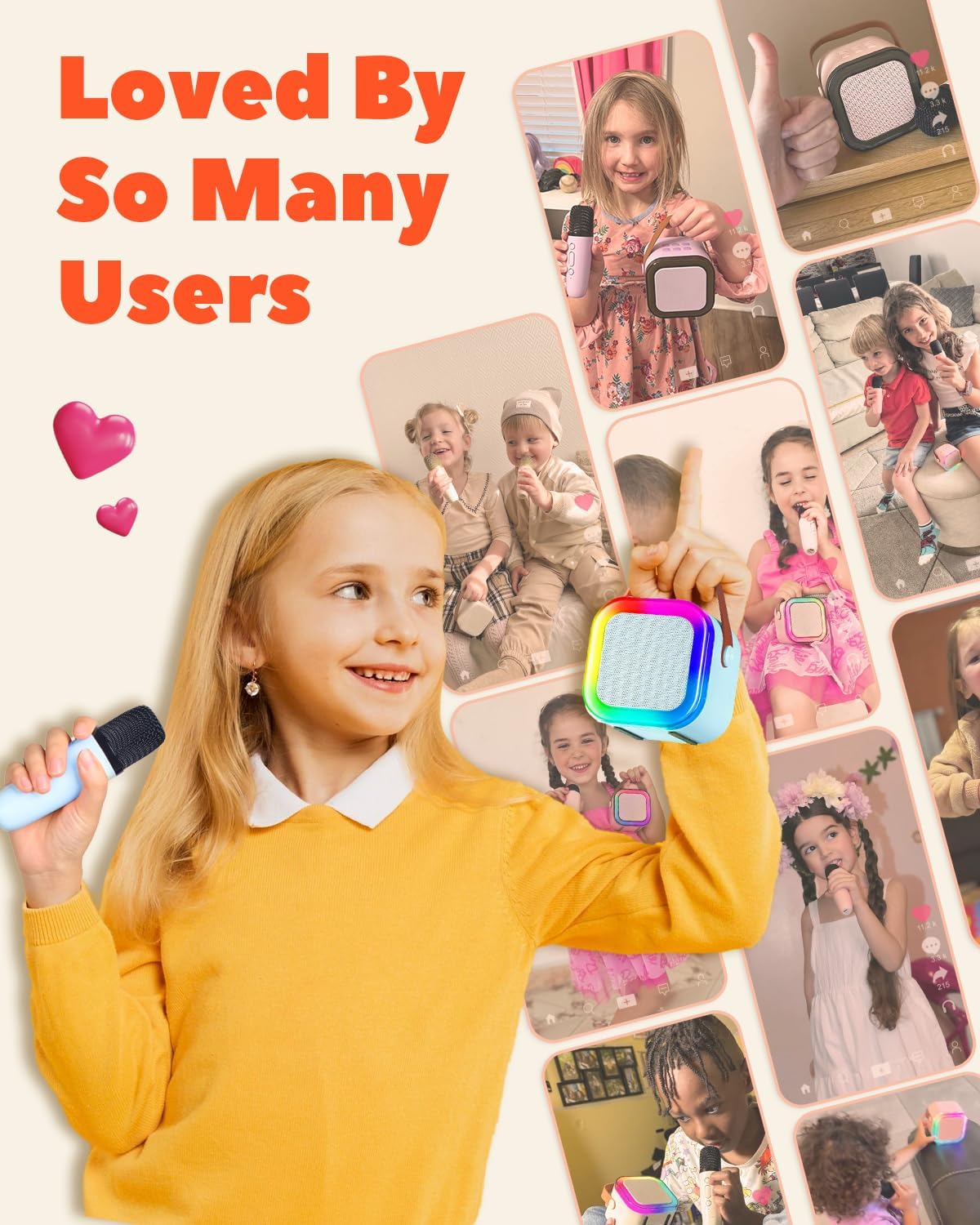 Thumbnail 4 de Kids Karaoke Machine 2 Mic: Portable Bluetooth Karaoke Speaker for Ages 3–12