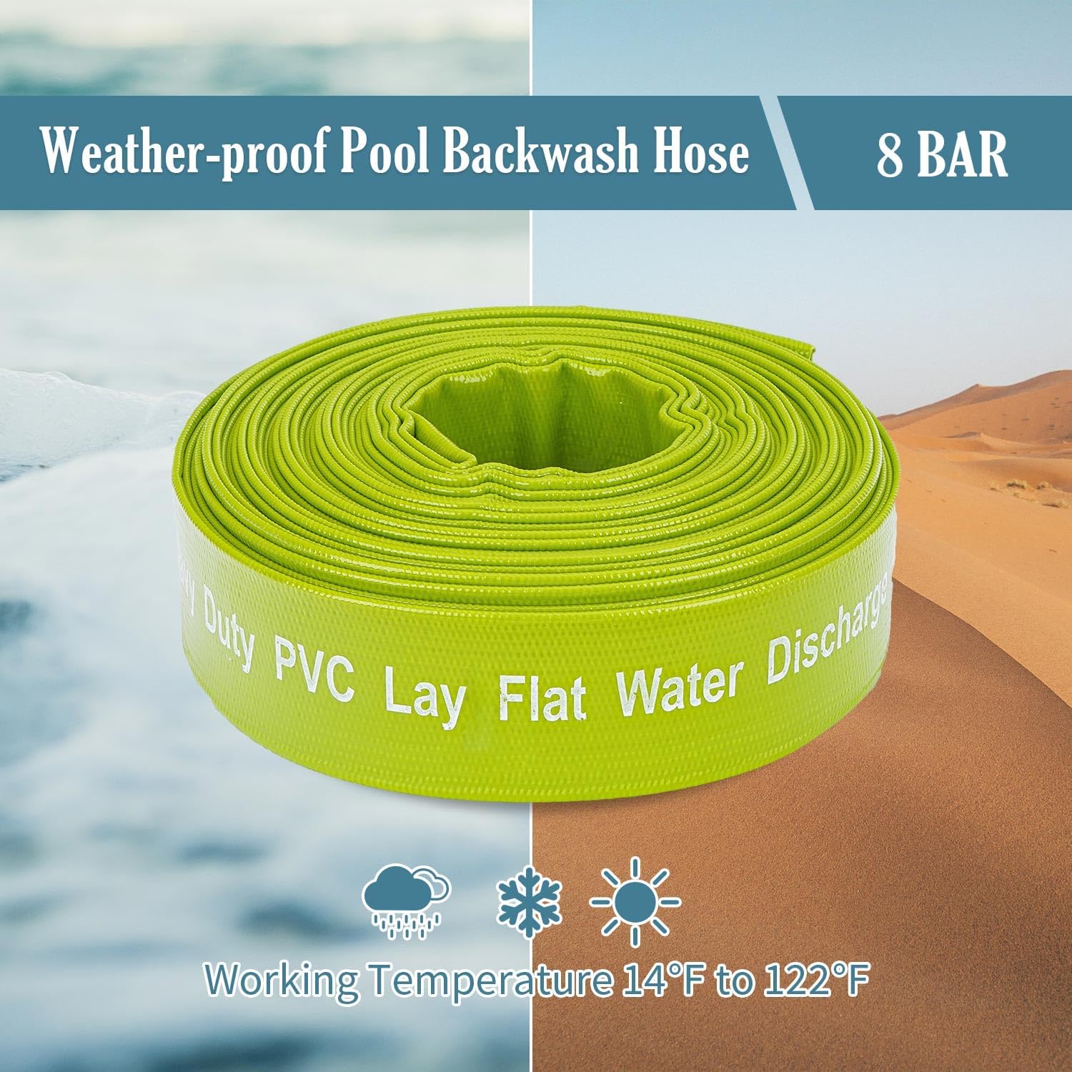 Thumbnail 4 de Green Expert Lay-Flat Discharge Hose, 1-1/2-Inch ID