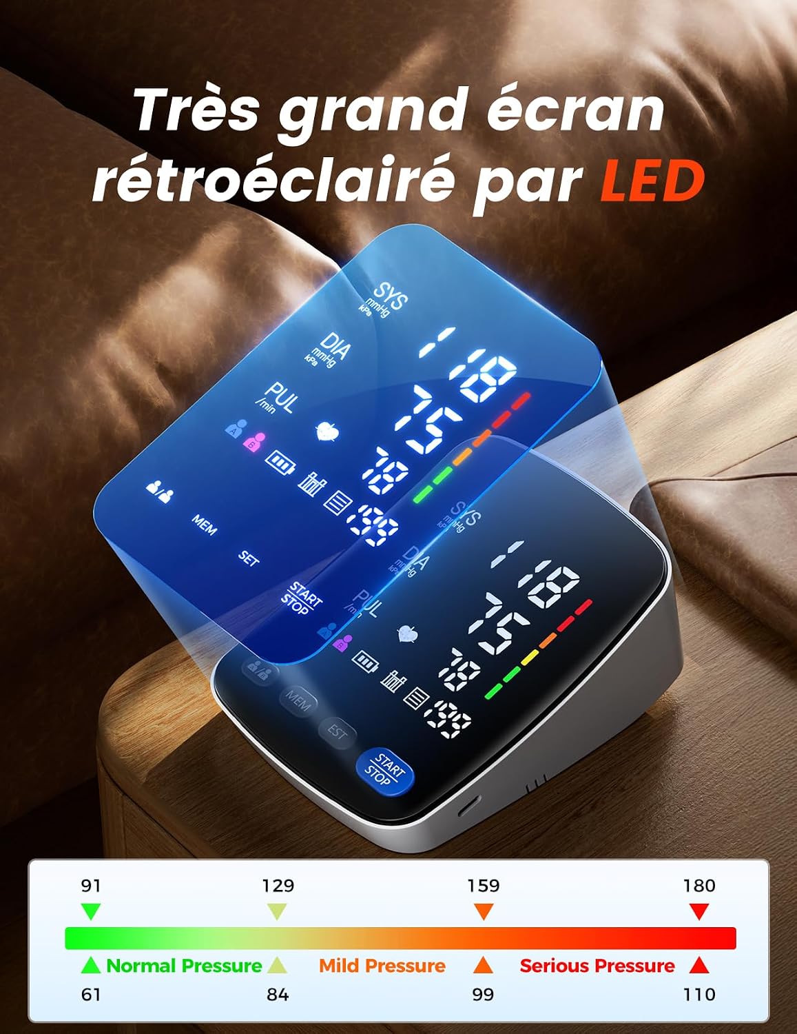 Detalle 2 de Tensiomètre bras professionnel avec écran LED HD
