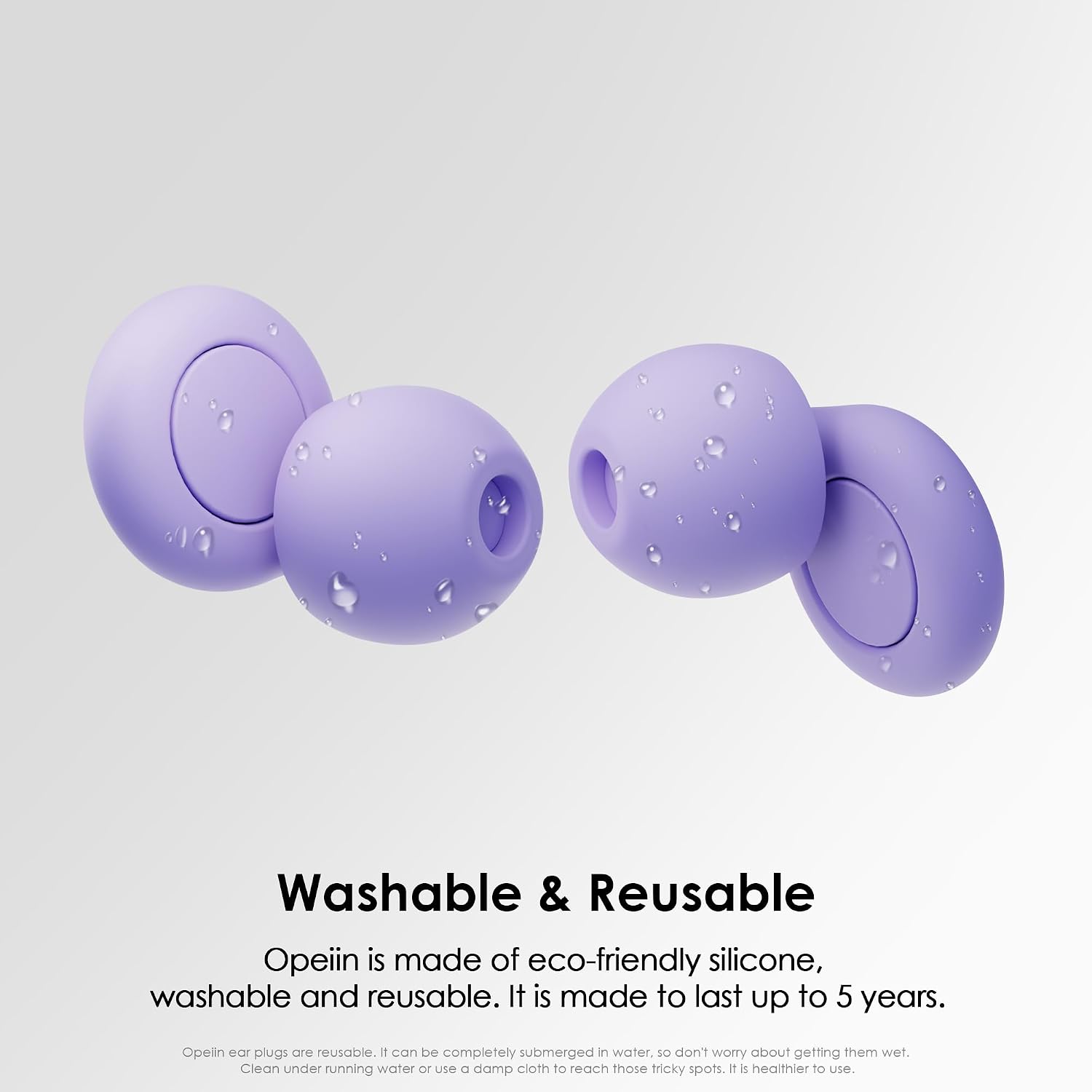 Detalle de OPEIIN Ear Plugs for Sleep – Flexible Silicone, Reusable and Customisable (Pack of 2)