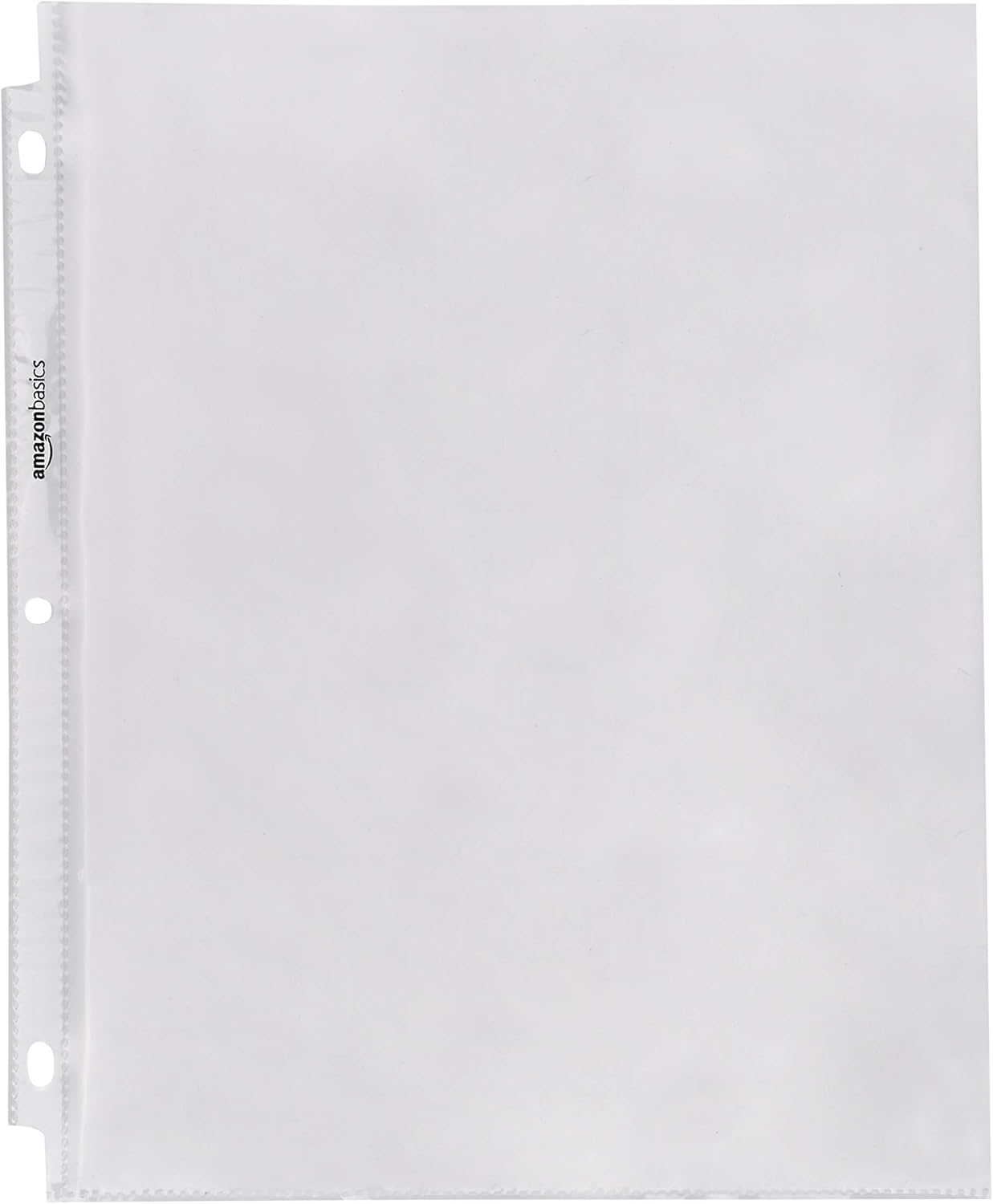 Detalle de Amazon Basics 3-Ring Binder Sheet Protectors, Heavyweight Polypropylene, 8.5 x 11 inches (100-pack)