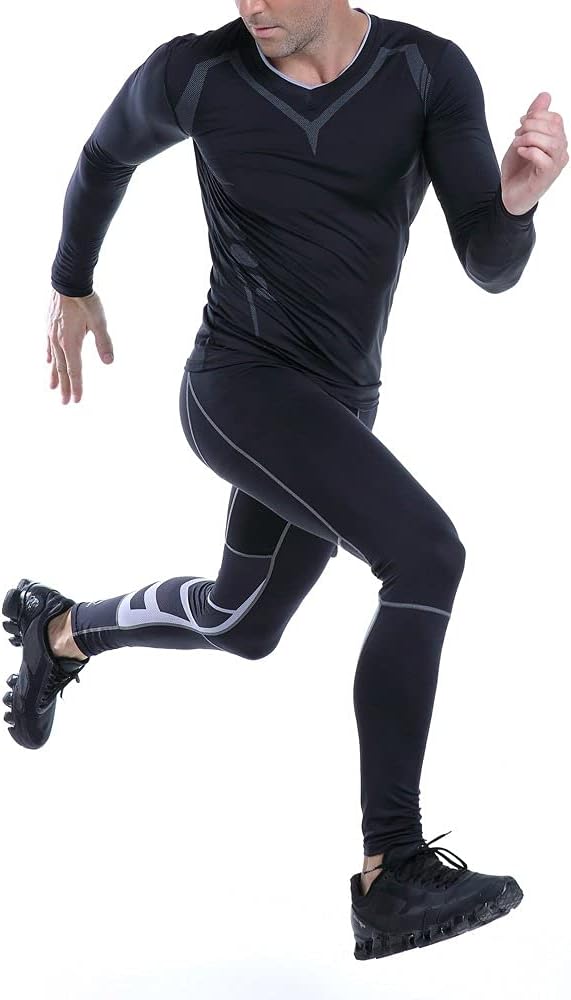 Thumbnail 3 de AMZSPORT men’s sports compression leggings with mesh print for training and running