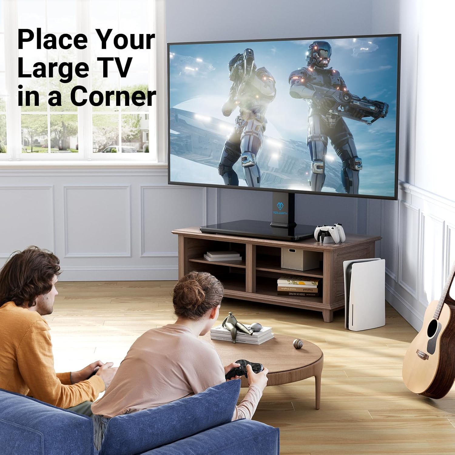 Thumbnail 6 de PERLESMITH PSTVS02-N1 Universal Swivel TV Stand for 32-75 inch TVs
