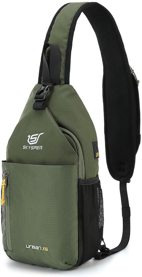 Detalle de SKYSPER Sling Bag Crossbody Backpack (6L) – lightweight water-repellent travel & hiking daypack