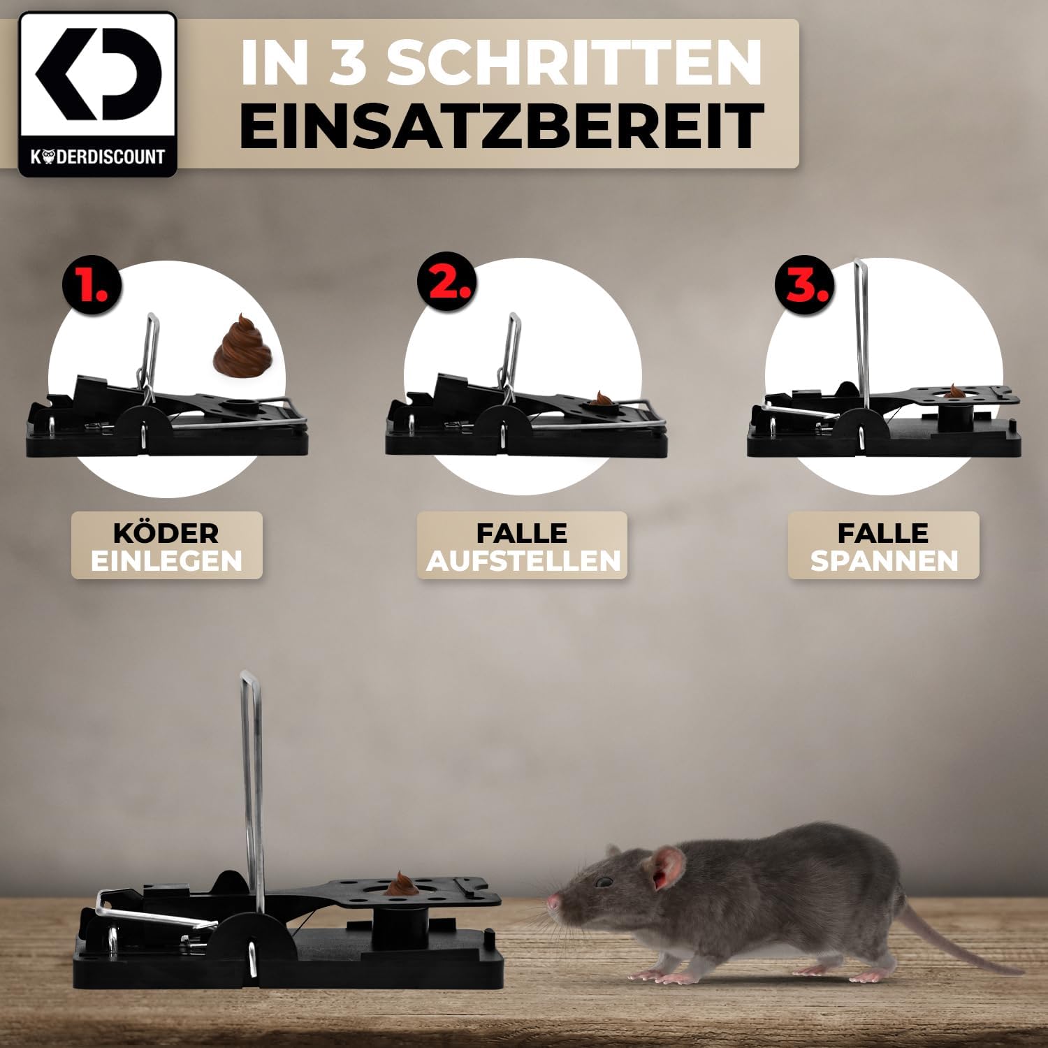 Thumbnail 4 de Köder-Discount 3X Rattenschlagfallen wiederverwendbar