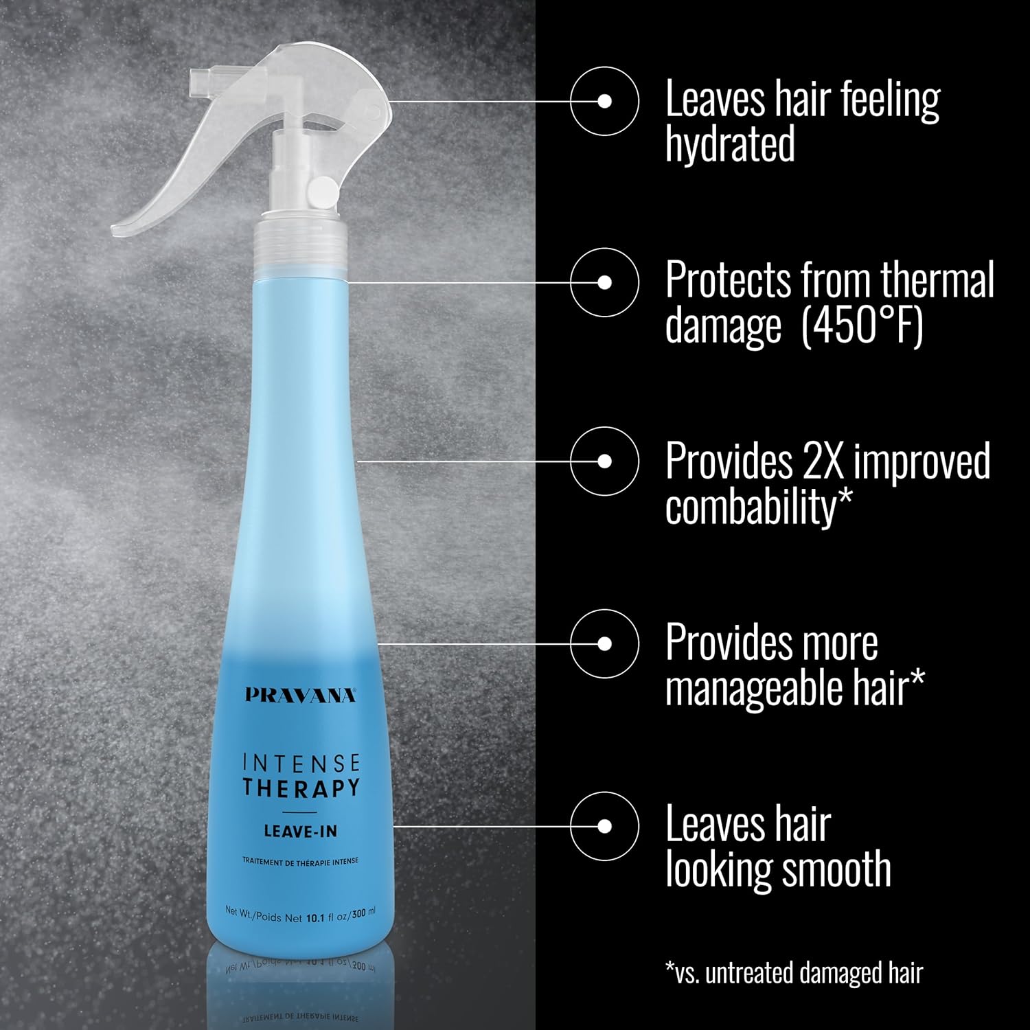 Thumbnail 1 de Pravana Intense Therapy Leave-In Conditioner Spray Treatment & Detangler (10 fl oz)