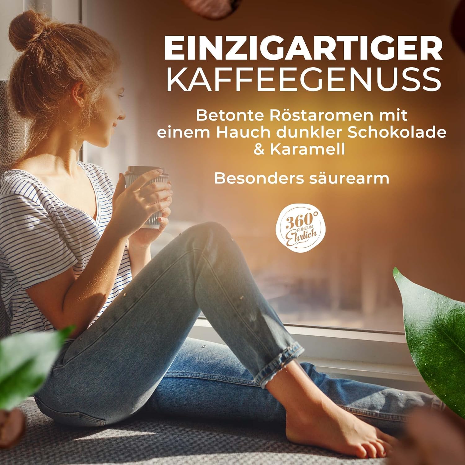 Detalle de 360° Premium Bio Kaffeebohnen 500 g – 100% Honduras Hochland Arabica, mild & säurearm, ganze Bohnen