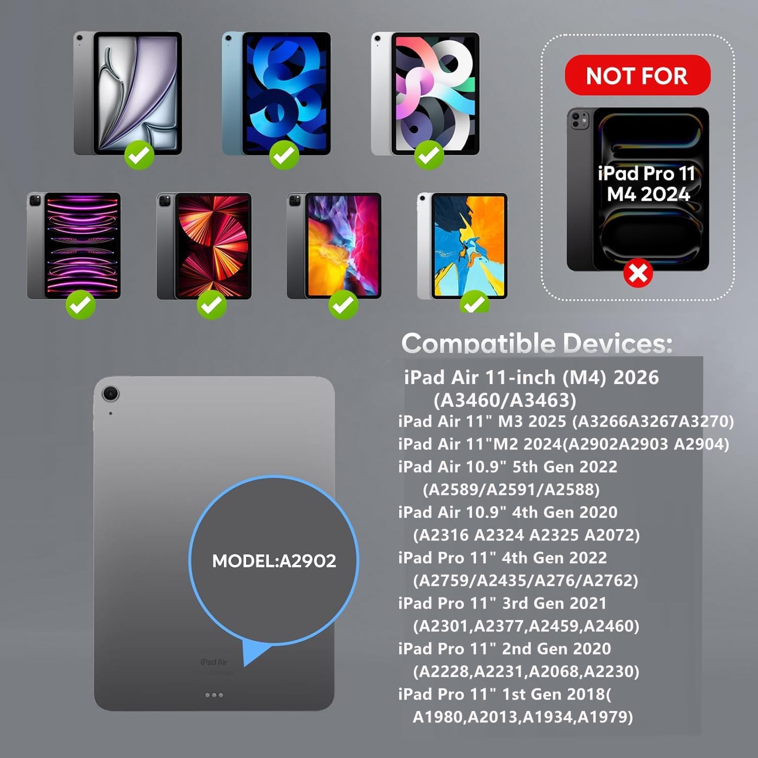 Thumbnail 1 de ProCase iPad Air 11in Case with Keyboard