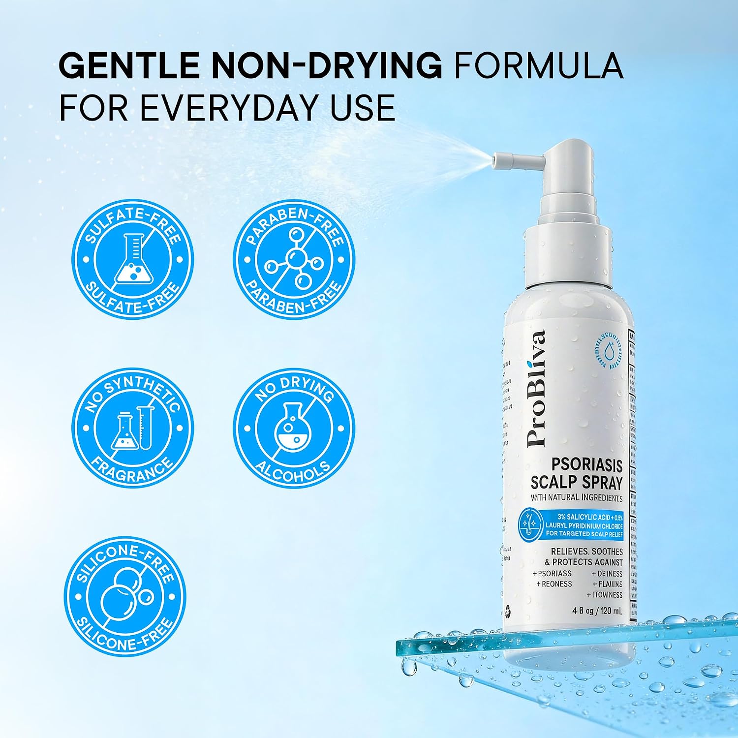 Detalle de ProBliva Psoriasis Scalp Spray with 3% Salicylic Acid, 4 fl oz