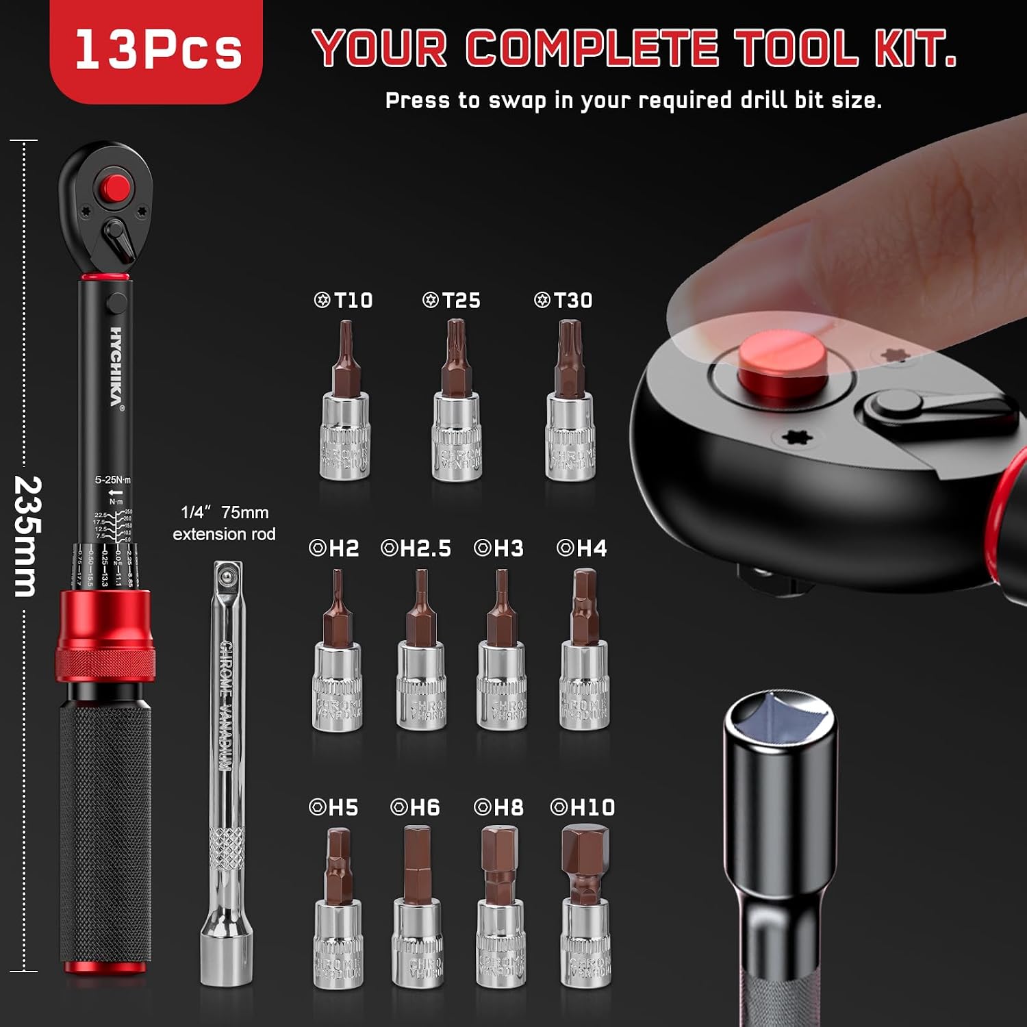 Thumbnail 6 de HYCHIKA bike torque wrench 5-25Nm set