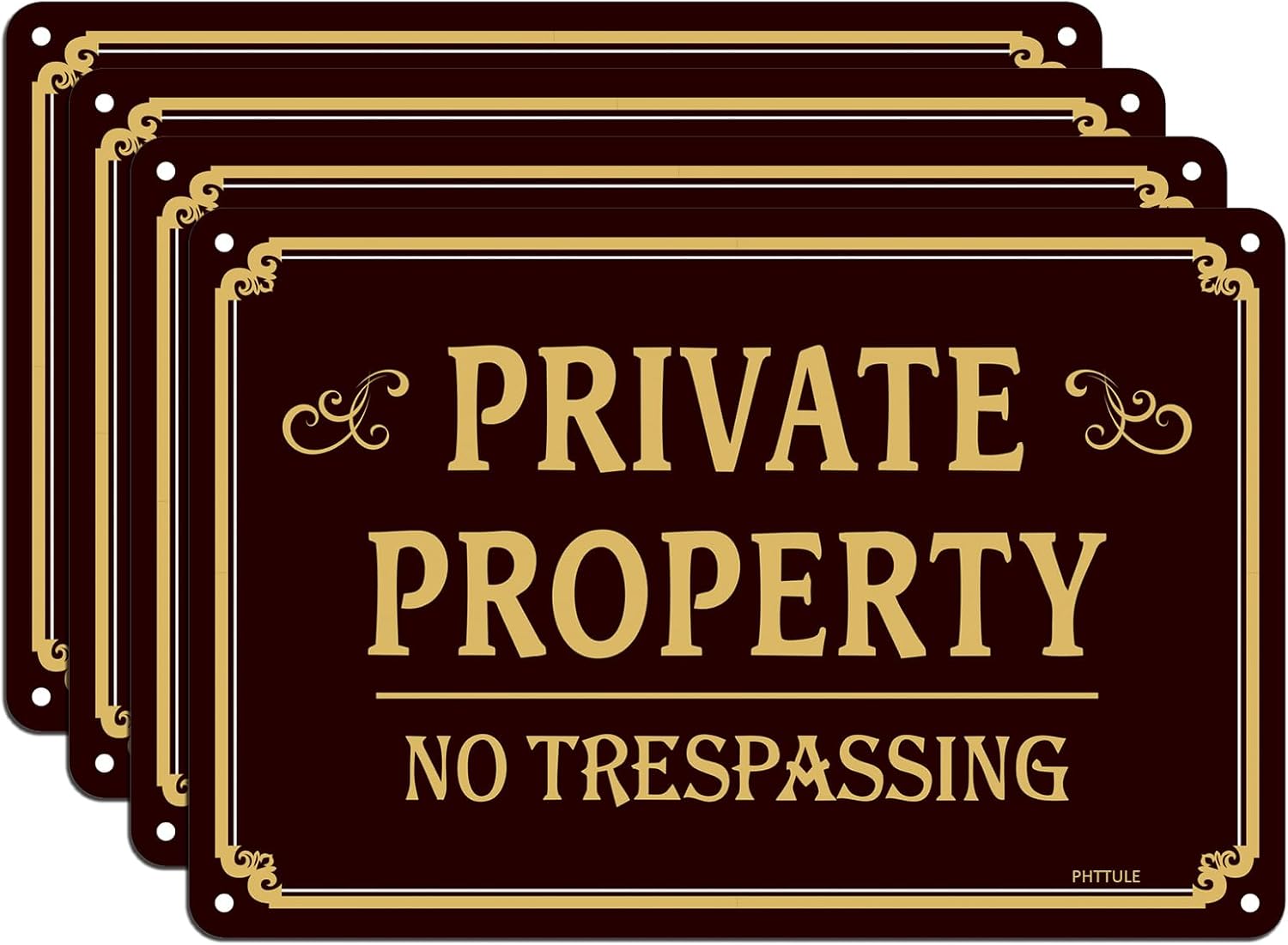 Detalle de PHTTULE No Trespassing Sign 8 x 12 Inches
