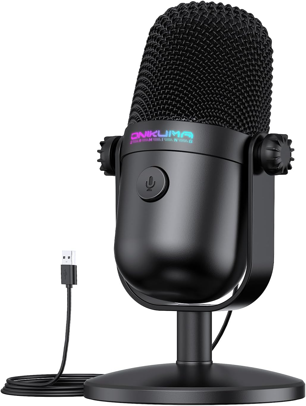 Detalle de ONIKUMA GAMING USB Condenser Gaming Microphone with Noise Cancellation & Mute Button (Black)
