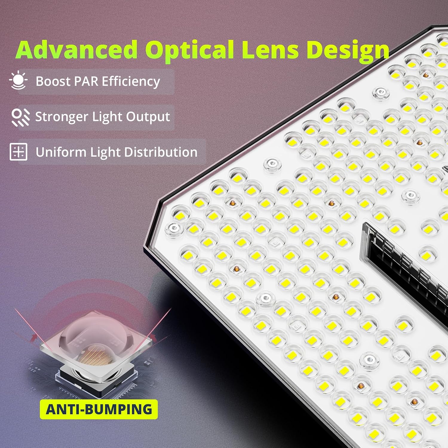 Detalle 1 de ELUFAH UAP1200 120W Full-Spectrum LED Grow Light, Dimmable
