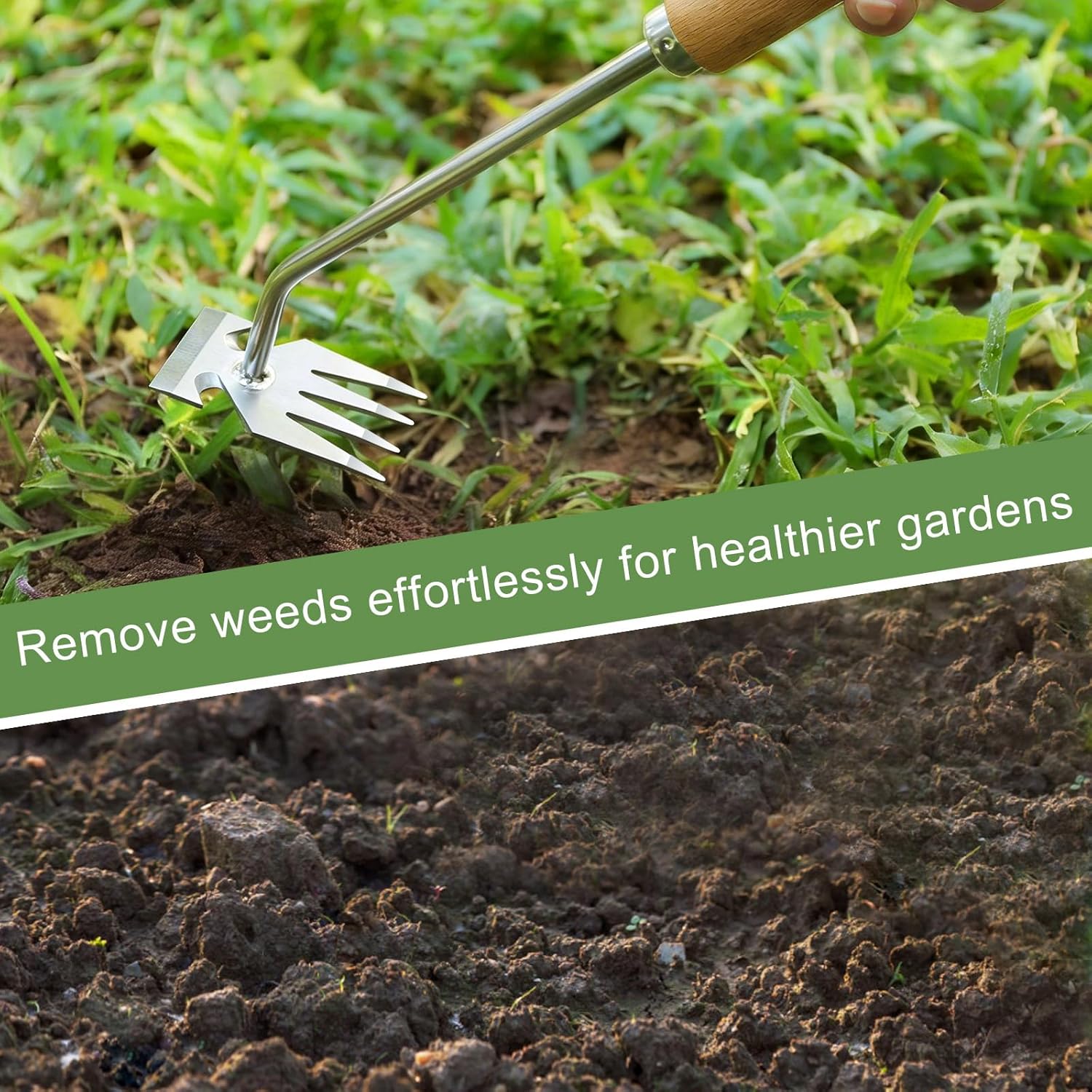 Thumbnail 3 de Orelex Weed Puller – professional weeding tool with rustproof stainless steel and wooden handle