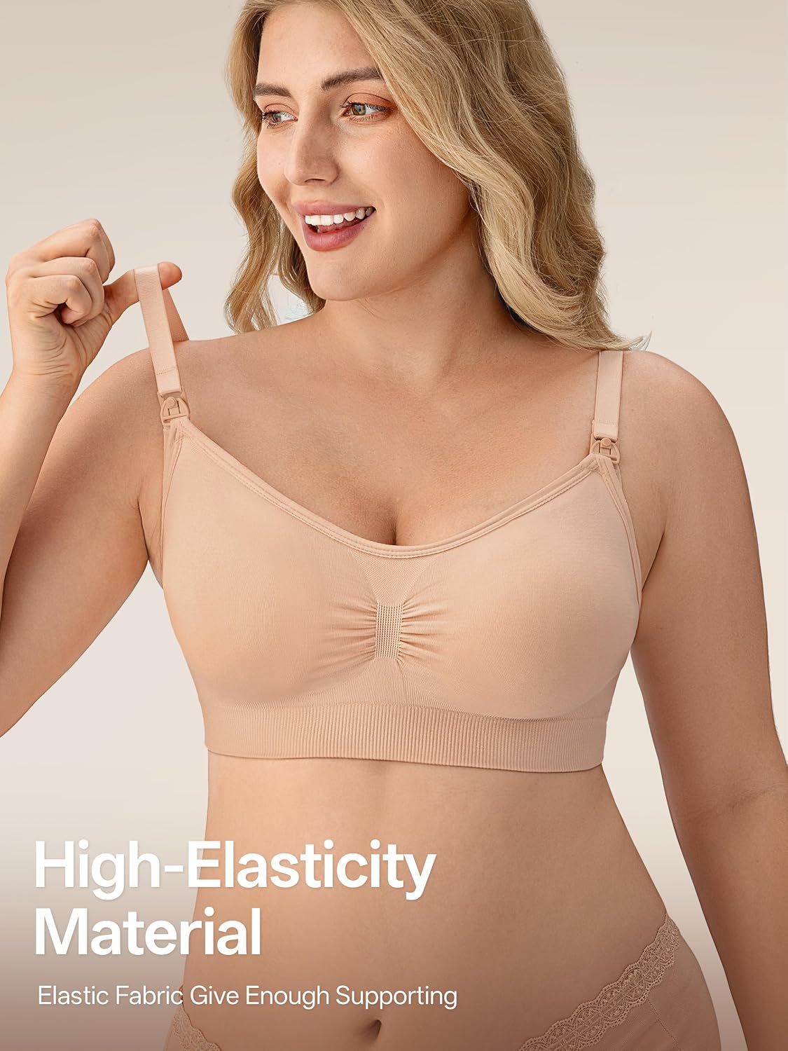 Detalle 2 de Angelhood Women’s Nursing Bras, 5-Pack, Seamless Wireless V-Neck