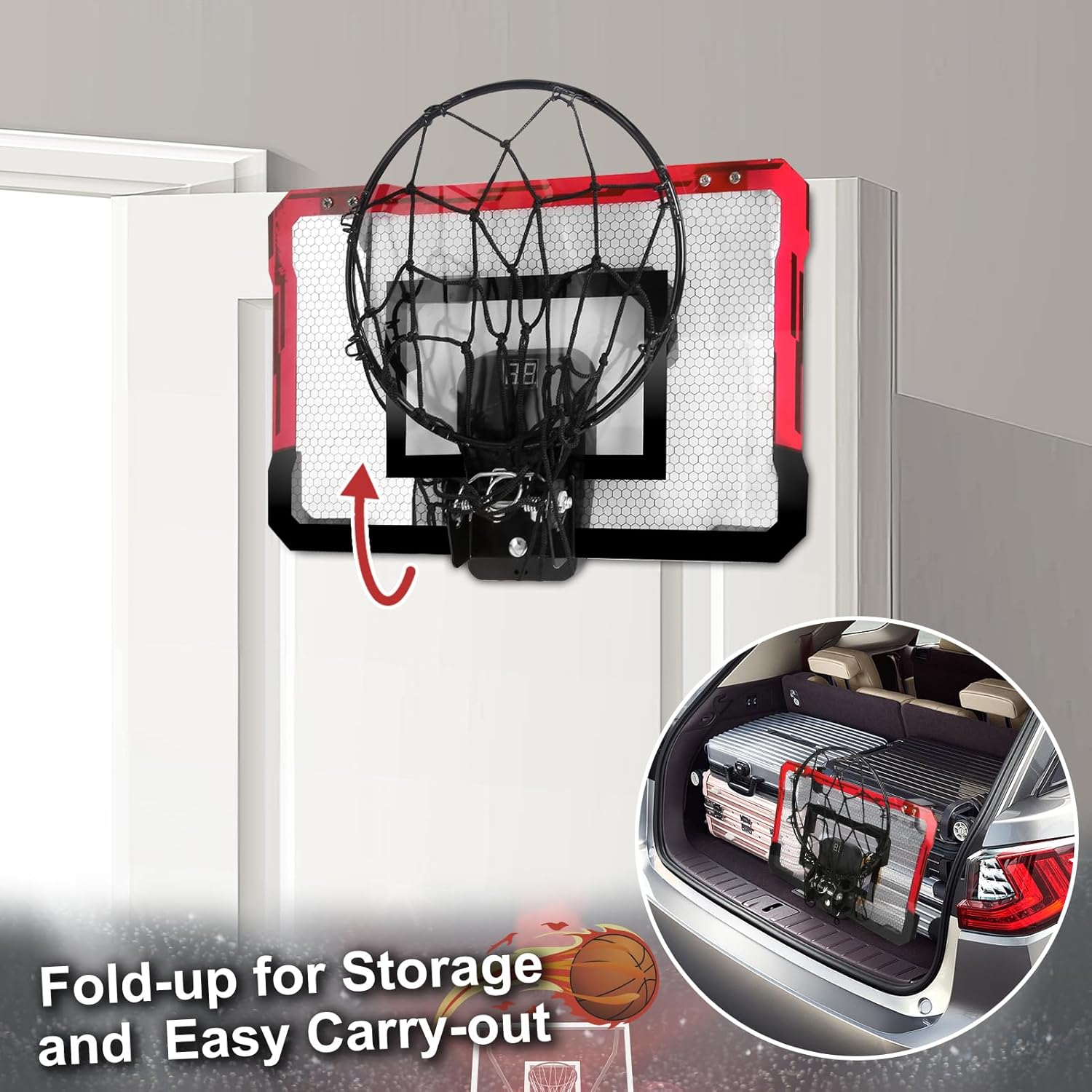 Thumbnail 4 de YIMORE Indoor Mini Basketball Hoop with Electronic Scoring