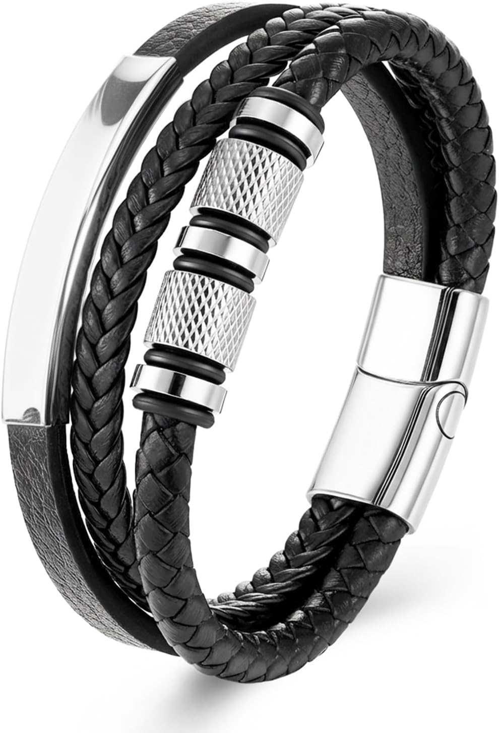 Detalle de Armband Herren Leder 21–23 cm Magnetverschluss