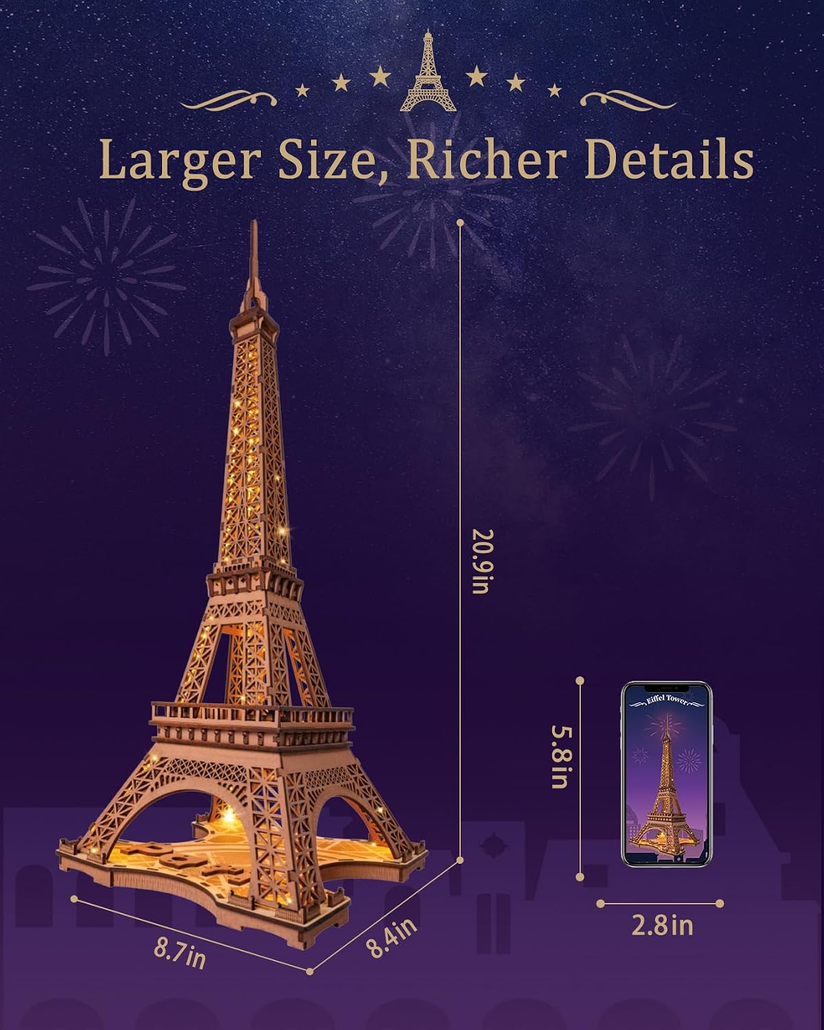 Thumbnail 2 de Rolife Eiffelturm 3D Puzzle