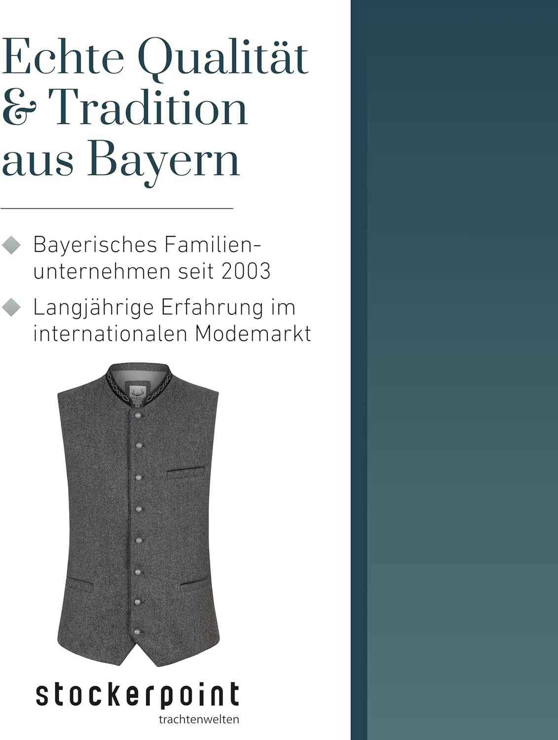 Thumbnail 6 de Stockerpoint Herren Trachtenweste Fabricio aus Lodenstoff – mit verstellbarem Rückenriegel (1er Pack)