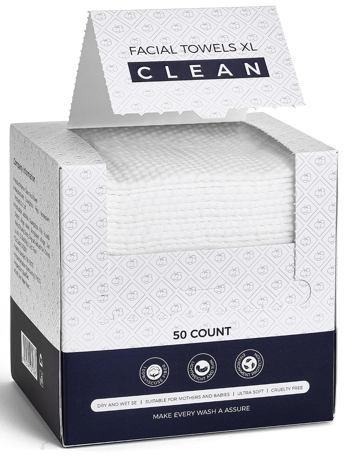 Detalle de Disposable Face Towels XL 50 Count 🧻